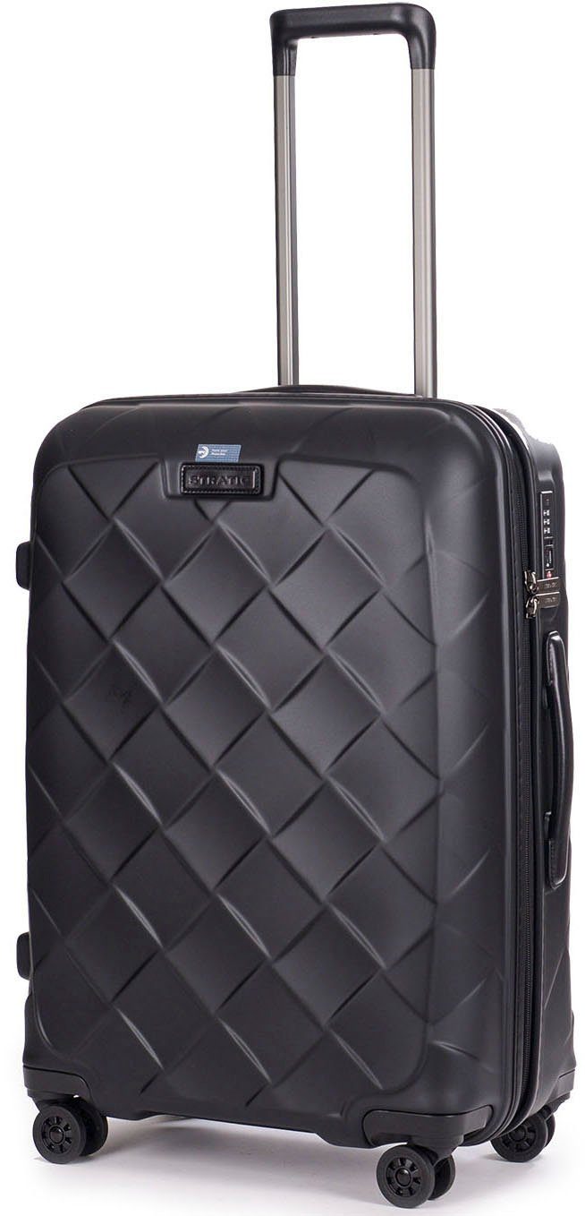 matt black, Stratic mit Rollen, Hartschalen-Trolley 4 M, NFC-Chip Leather&More