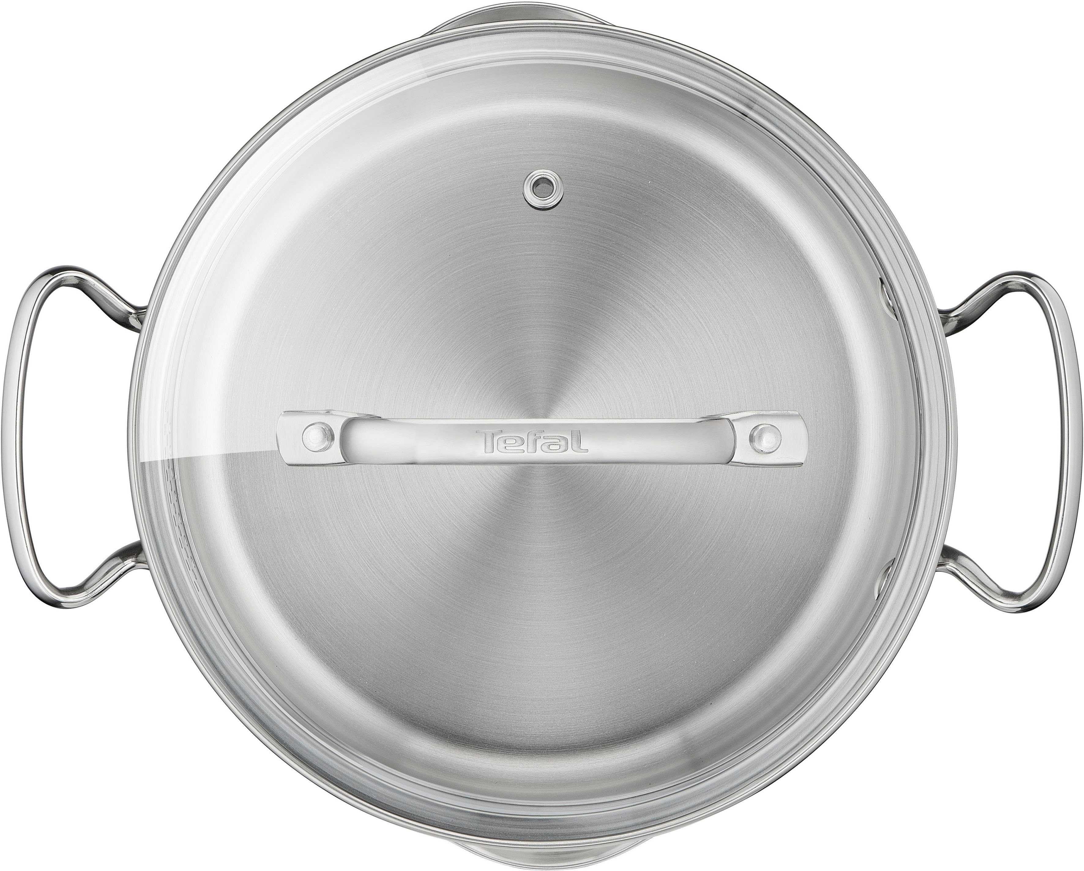 Tefal Kochtopf Duetto+, Edelstahl 18/10, hochglanzpoliert, Glasdeckel mit Siebfunktion
