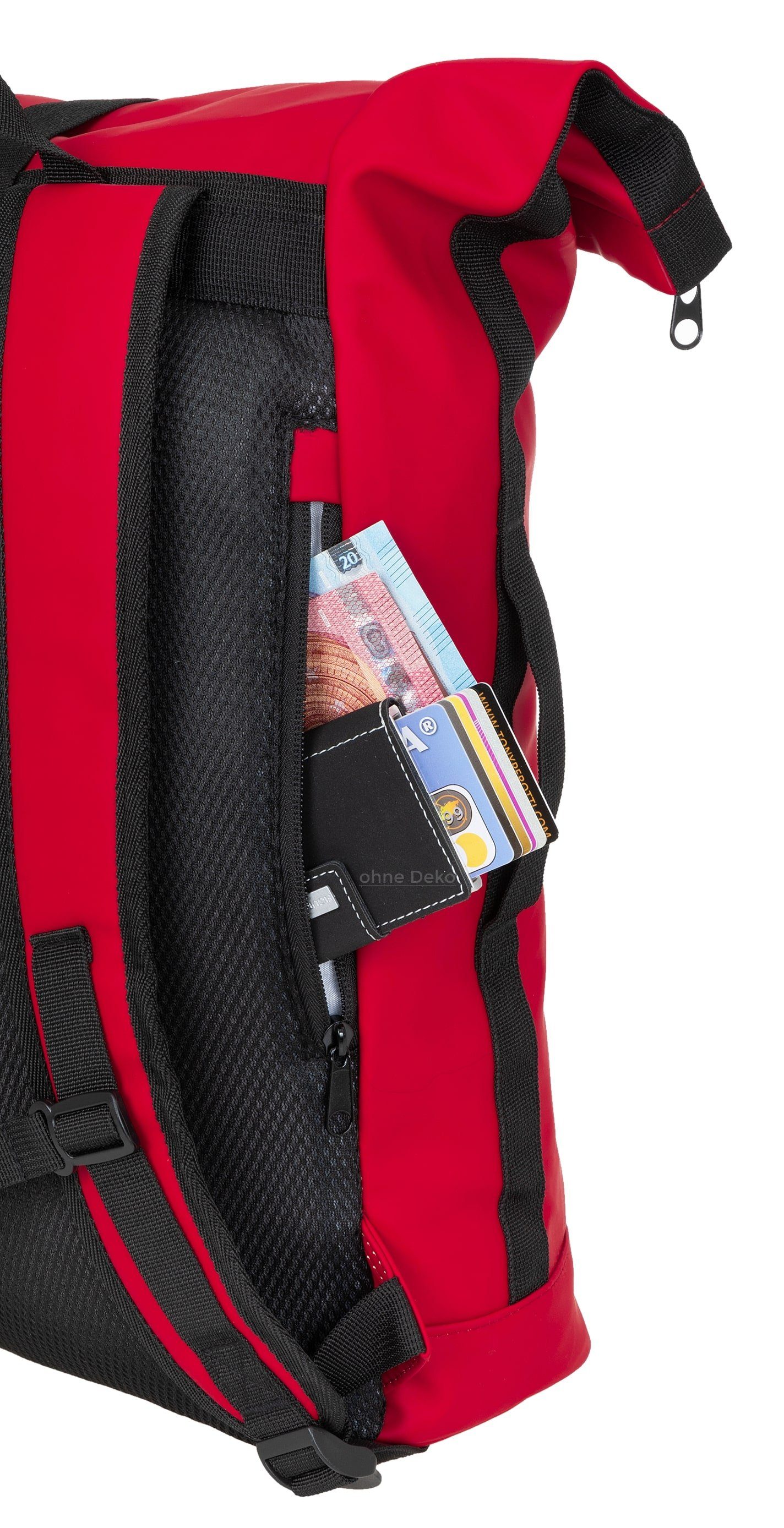 ELEPHANT Freizeitrucksack Time Bag aus Plane mit Bodenfach, Rucksack Laptoprucksack Daypack wasserabweisend + Trinkflasche – Bild 5 von 5