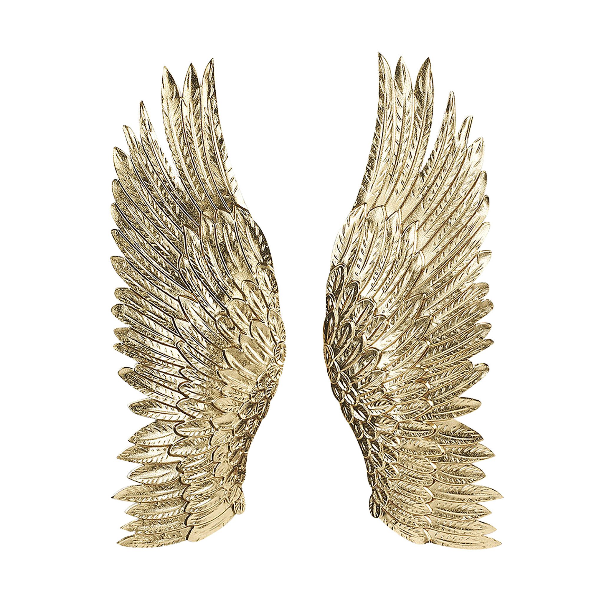 Kobolo Wandbild Wanddeko Set ANGELO Engelsflügel Metall gold 2 Stk, Flügel, günstig online kaufen