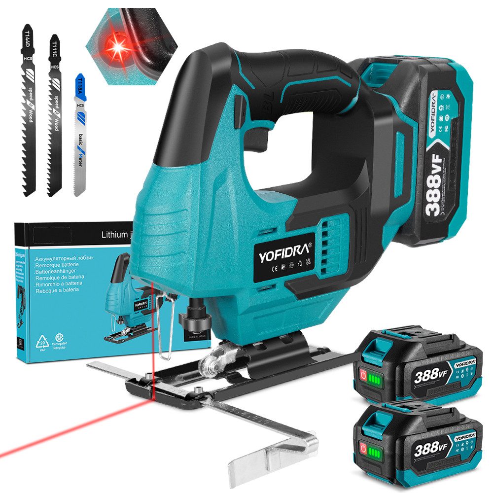 Yofidra Akku-Stichsäge Bürstenlos Elektro-Stichsägen 19mm Hublänge mit 2x A günstig online kaufen