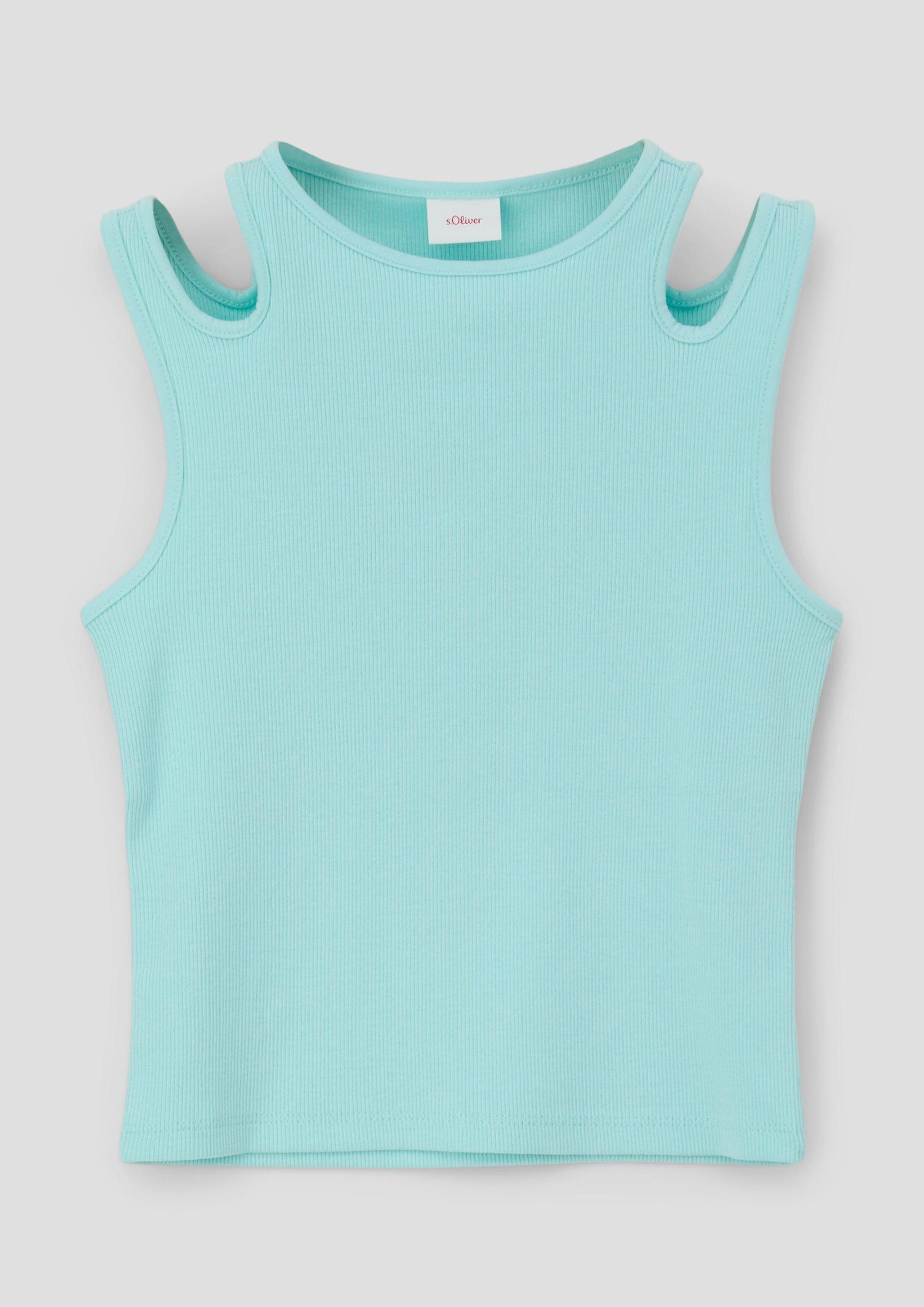 s.Oliver Muskelshirt T-Shirt Tank Top mit Schulter-Cut-out