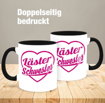 Shirtracer Tasse Läster Schwester - fuchsia, Keramik, Kaffeetasse Schwester & Bruder
