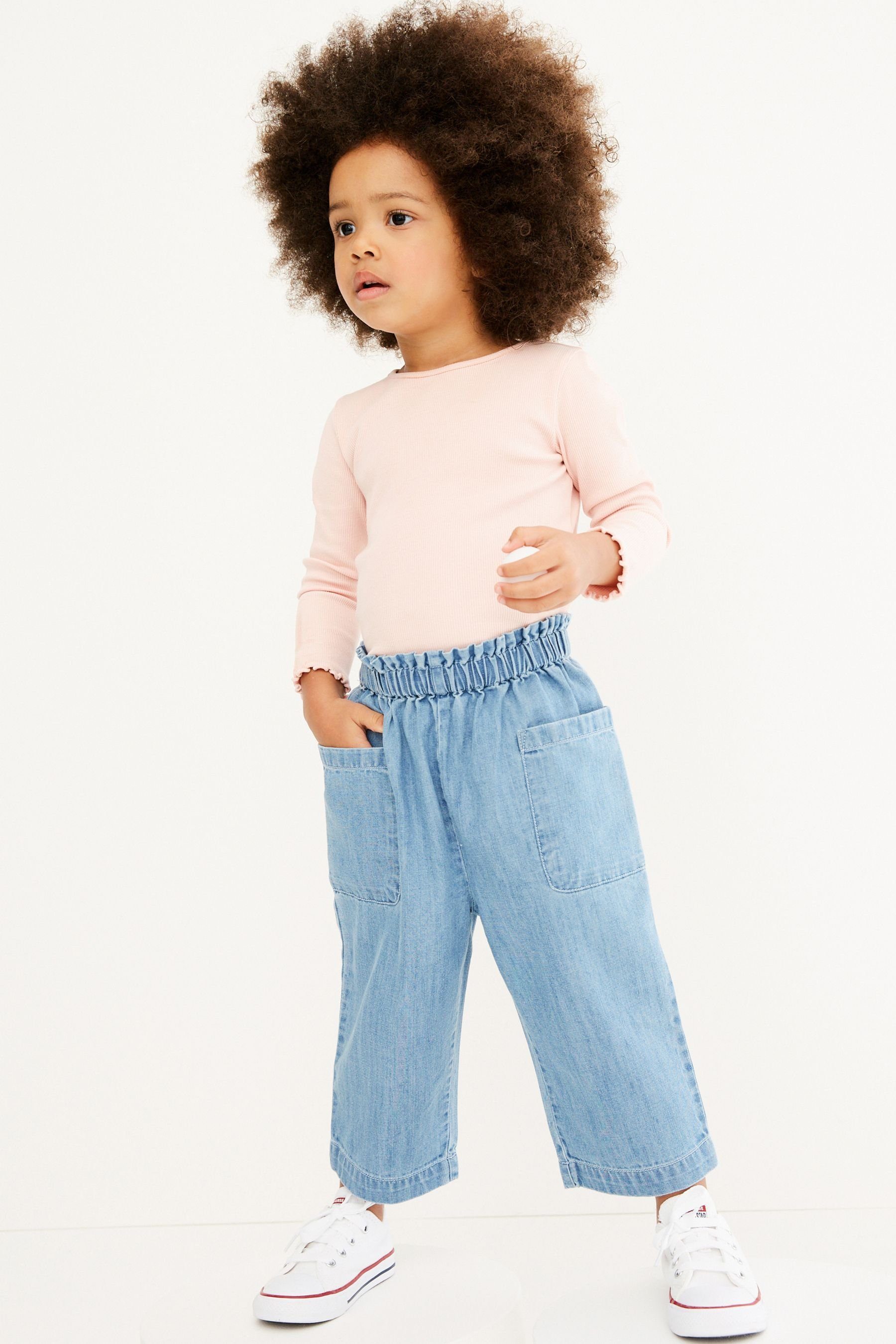 Kinder Mädchen (Gr. 50 - 92) Next Stoffhose Jeans im Loose Fit