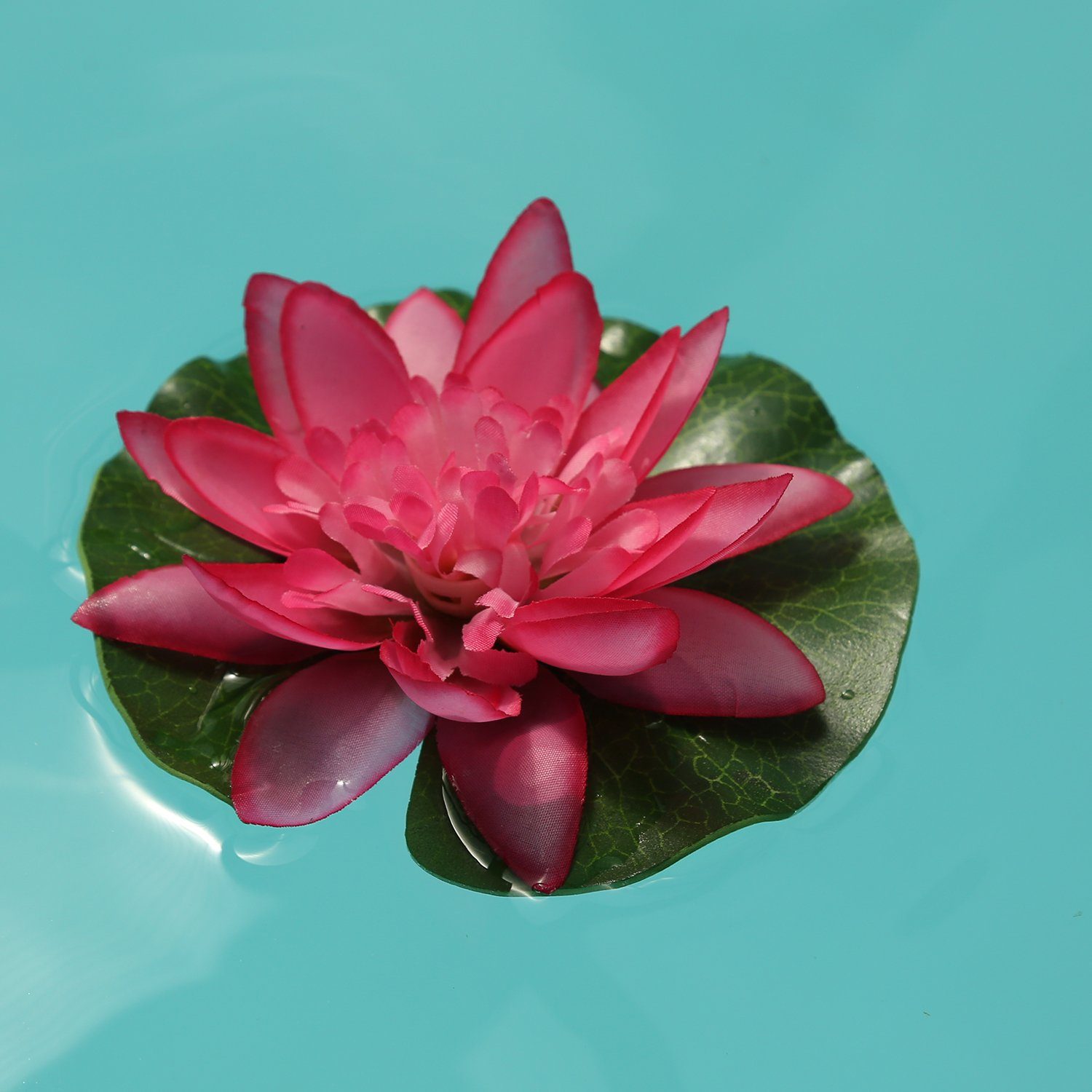 Höhe Teichblume 4 MARELIDA, Kunstblume Lotusblume cm Lotusblüte D: Seerose Kunstblume schwimmend, 13cm