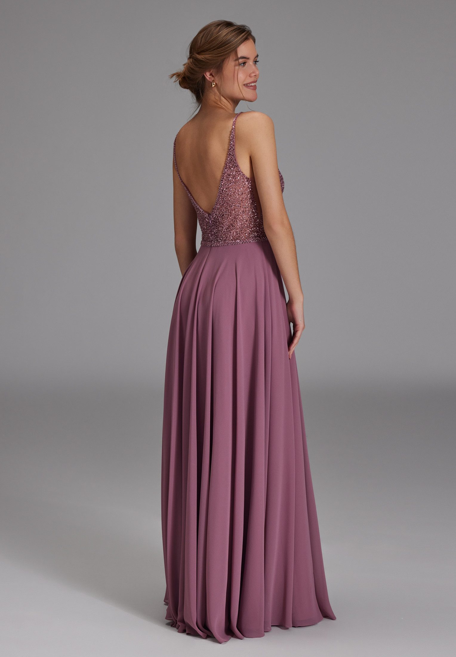 Hey Kyla Abendkleid - Abendkleid aus Materialmix Taillierter Schnitt mit ausgestelltem Rockteil