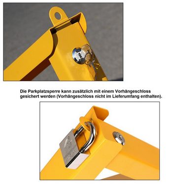 BAYLI Absperrpfosten 60 cm Parkplatzsperre klappbar, Parkplatzblockierer + 2 Schlüssel