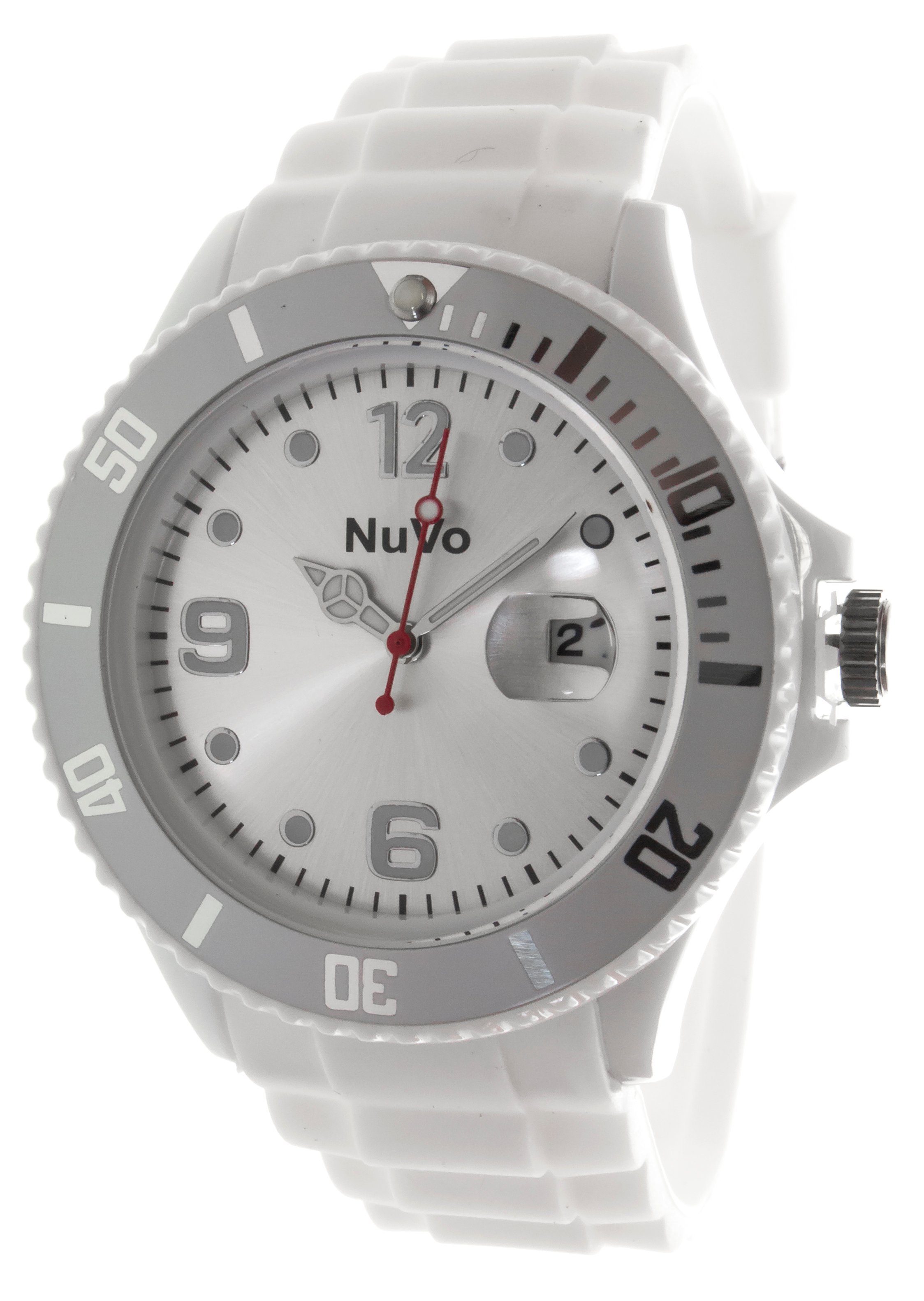 Nuvo Quarzuhr Stylische Unisex Armbanduhr mit drehbarer Lünette