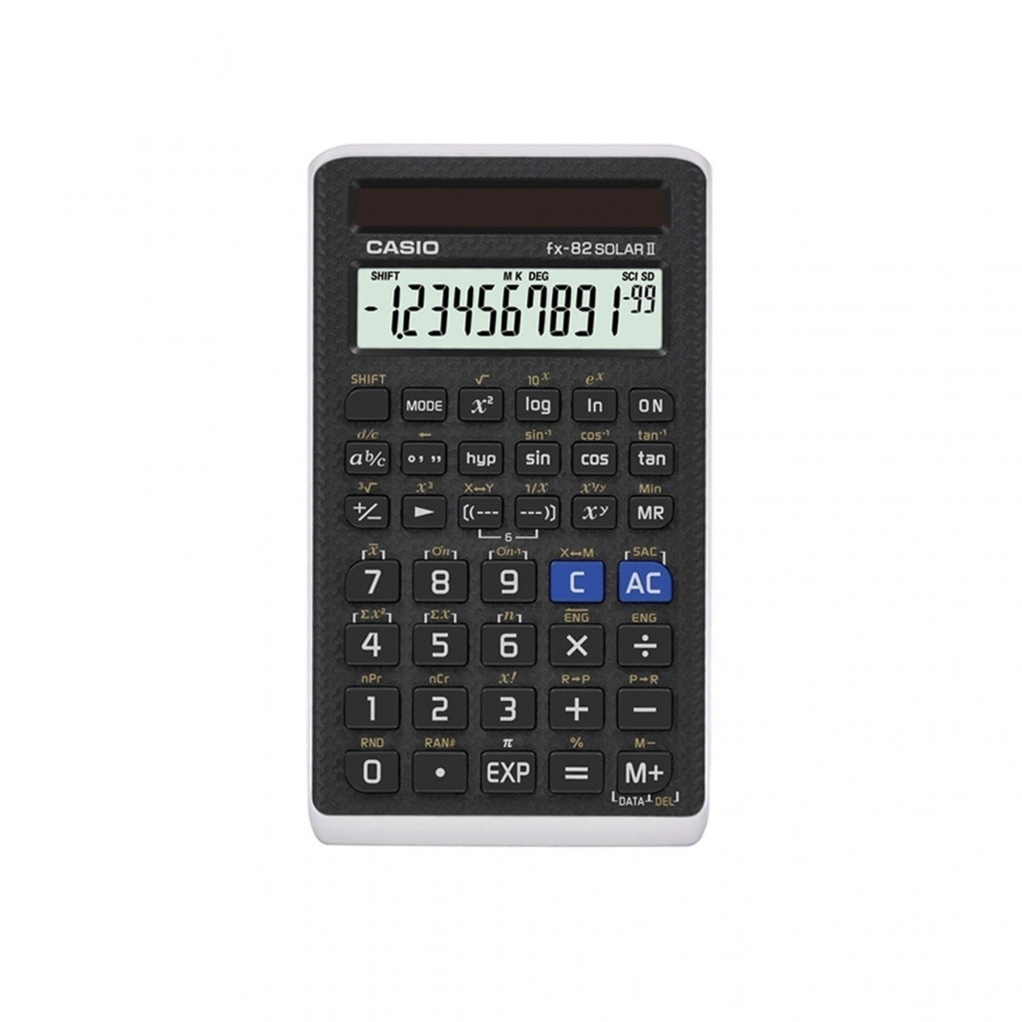 CASIO Taschenrechner Casio fx-82 Solar II inkl. WYNGS Schutztasche Schwarz – Bild 2 von 5