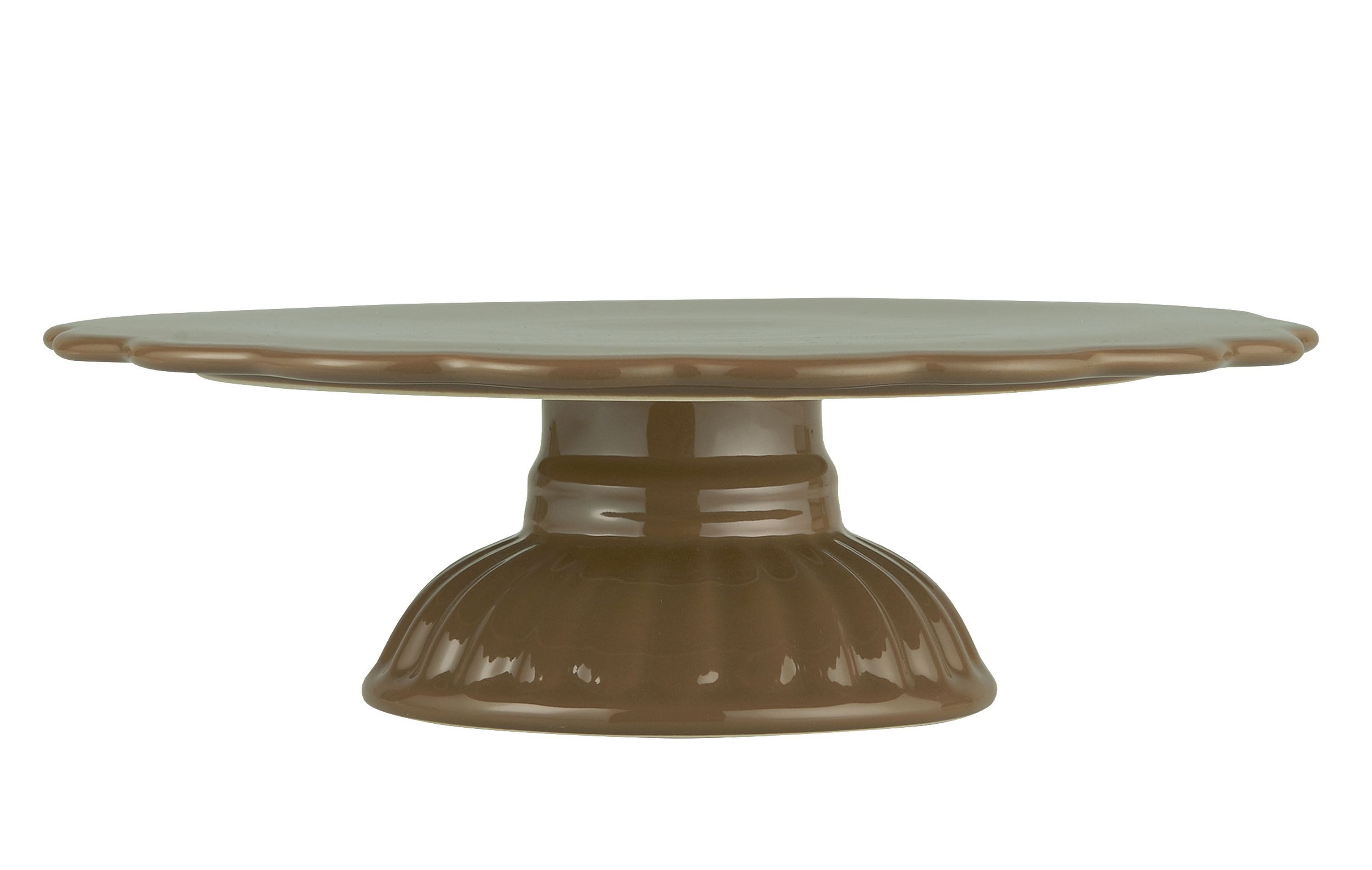 Ib Laursen Tortenplatte Tortenplatte Kuchenplatte Fuß Mynte Keramik Hazelnut Braun Ib Laursen, Keramik