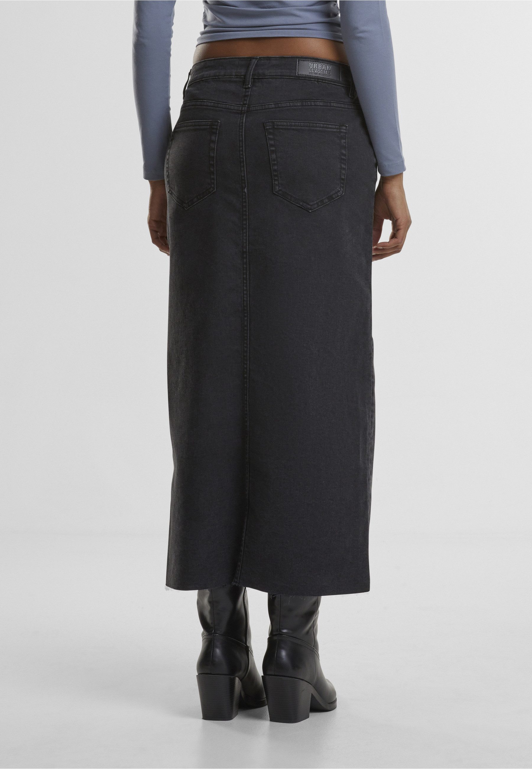 URBAN CLASSICS Sommerrock Urban Classics Ladies High Slit Denim Skirt (1-tlg)