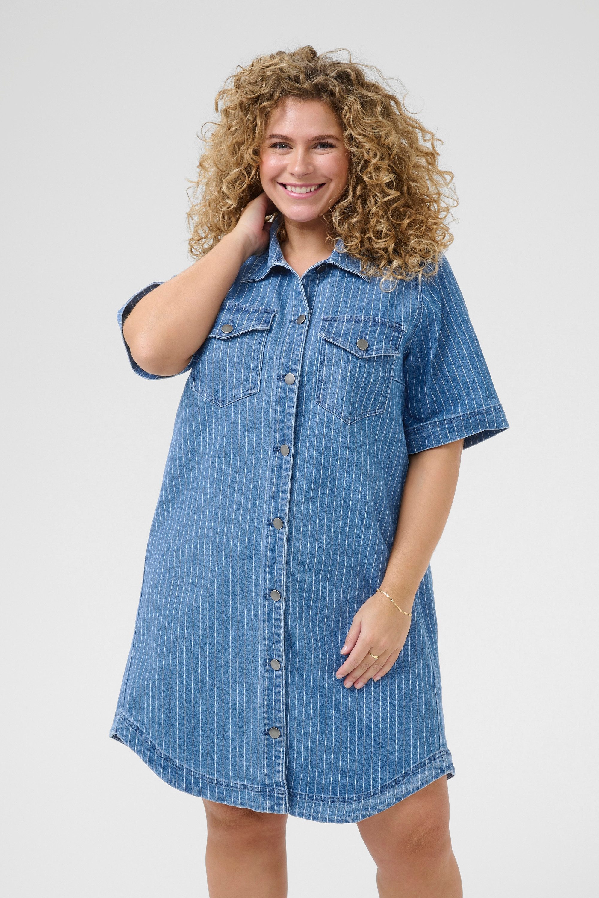 KAFFE Curve Jeanskleid Denimkleid KCreeca Große Größen