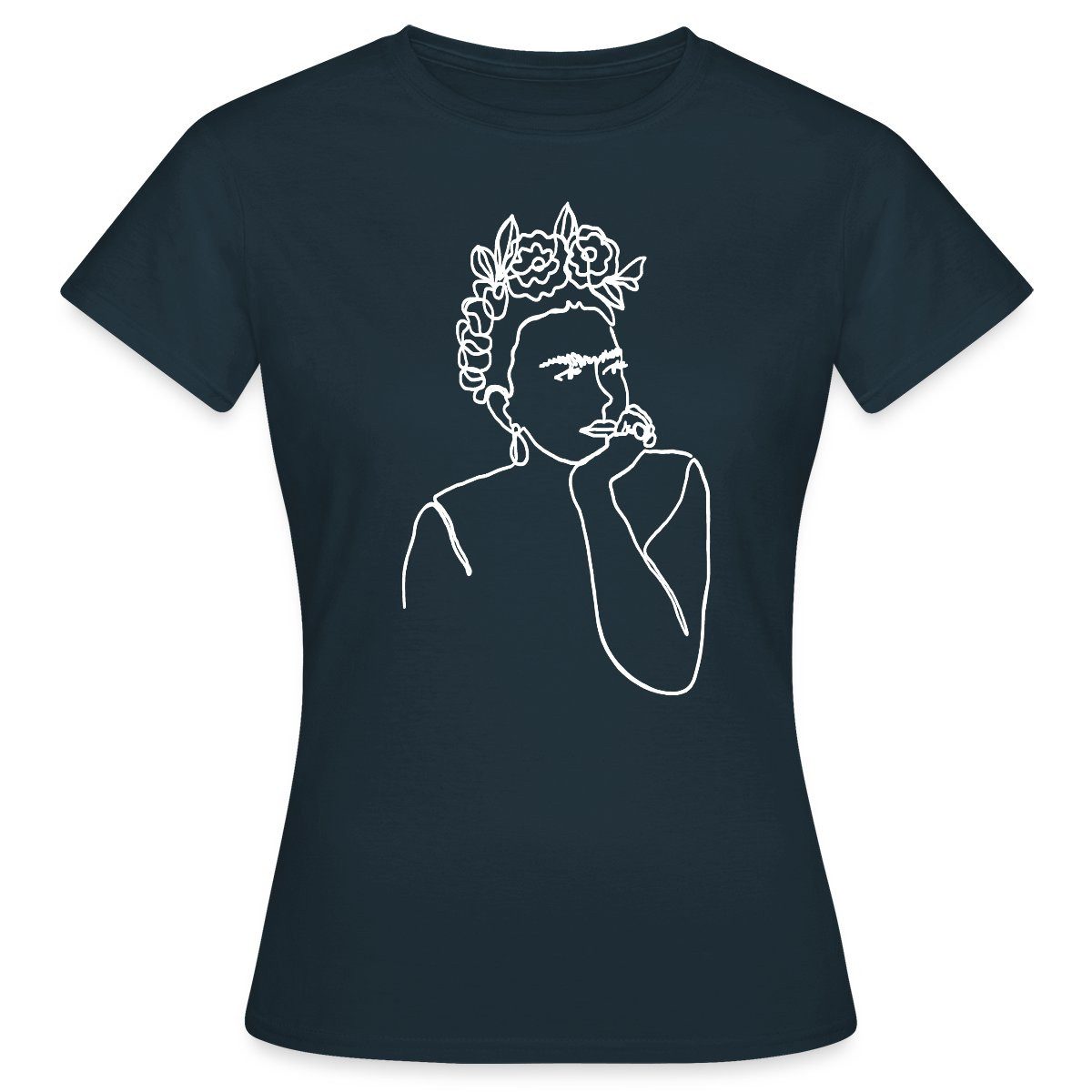 Spreadshirt T-Shirt Frida Kahlo Zeichnung Weiß günstig online kaufen