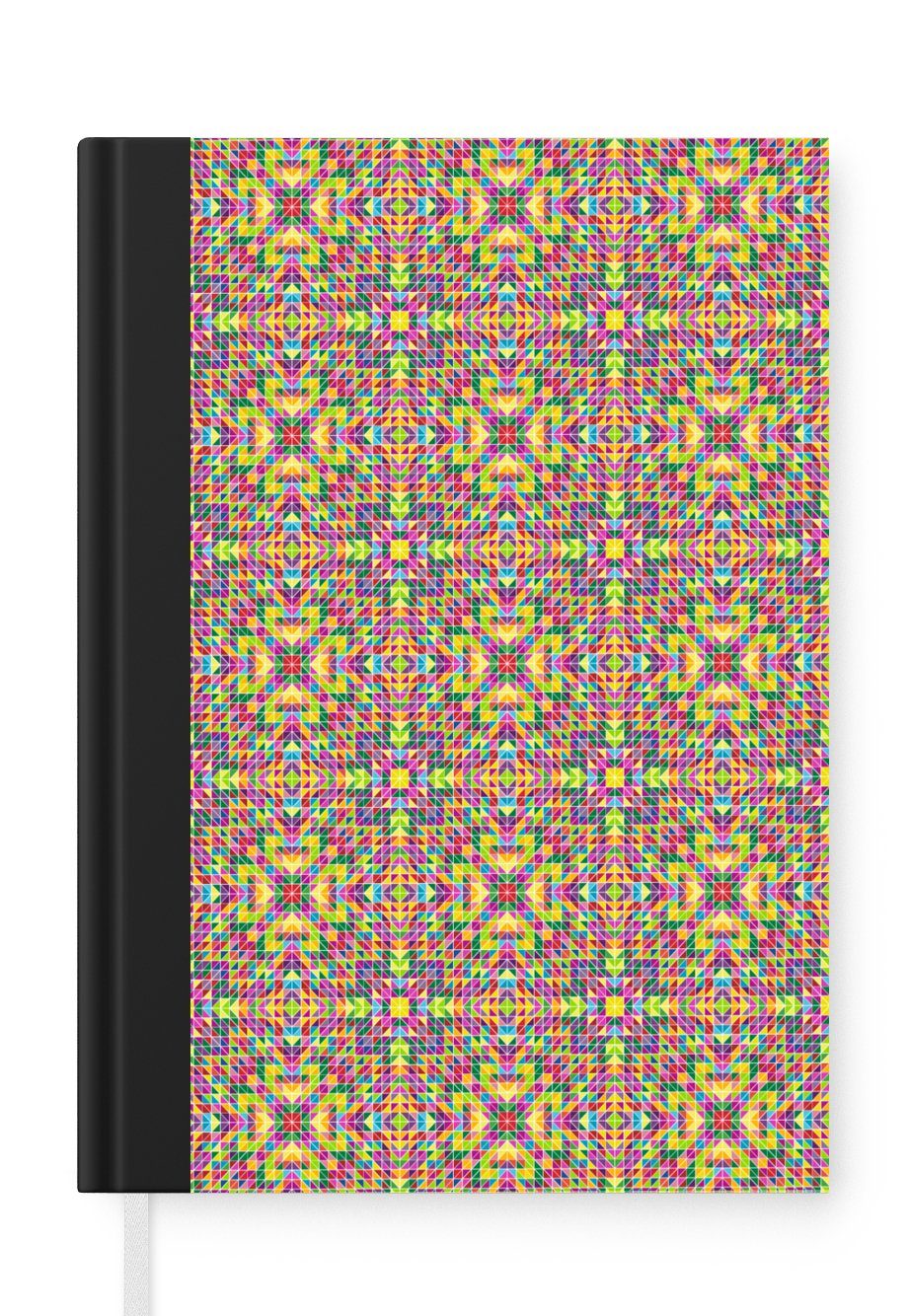 MuchoWow Notizbuch Kaleidoskop - Muster - Regenbogen, Journal, Merkzettel, Tagebuch, Notizheft, A5, 98 Seiten, Haushaltsbuch