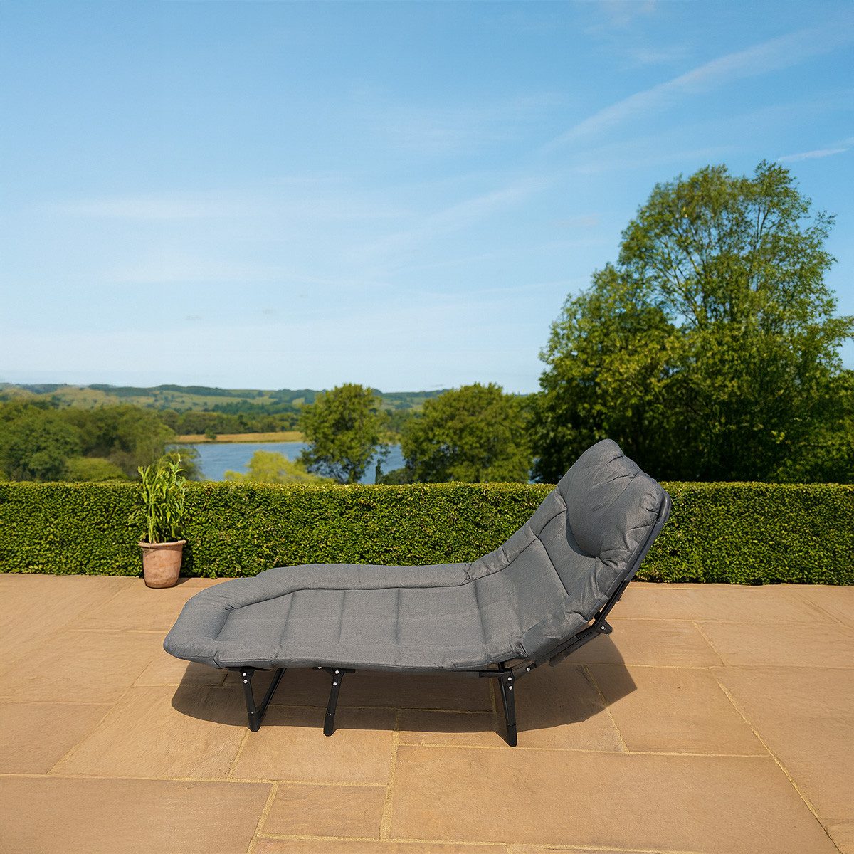 Divit Gartenliege 2x Klappbarer Liegestuhl Sonnenliege gepolstert 200 x 64 x 30 cm GI20
