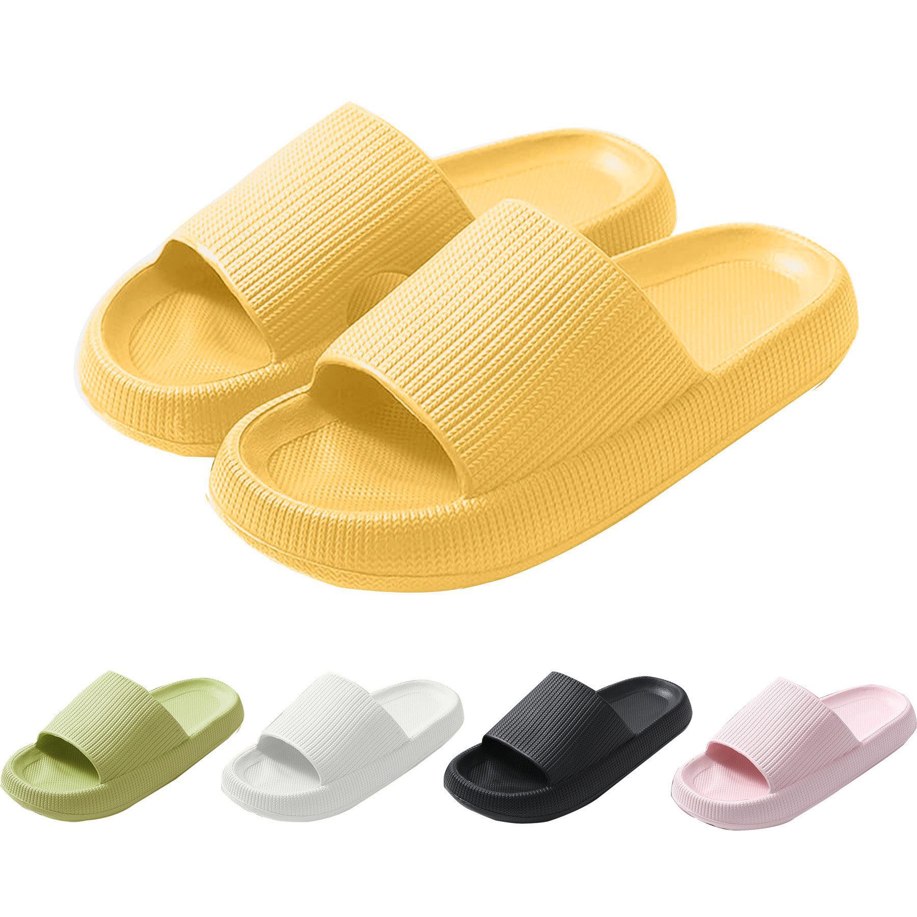 Mutig Badeschuhe Herren Damen,Original EVA Badeschlappen,weich & bequem Hüttenschuhe (Besonders weiches Material mit rutschfester Sohle,Bequem zu tragen, Wolkenweiches Tragegefühl,Slippers für Badezimmer,Perfekte Wahl) Hüttenschuhe Damen Herren Duschpanto
