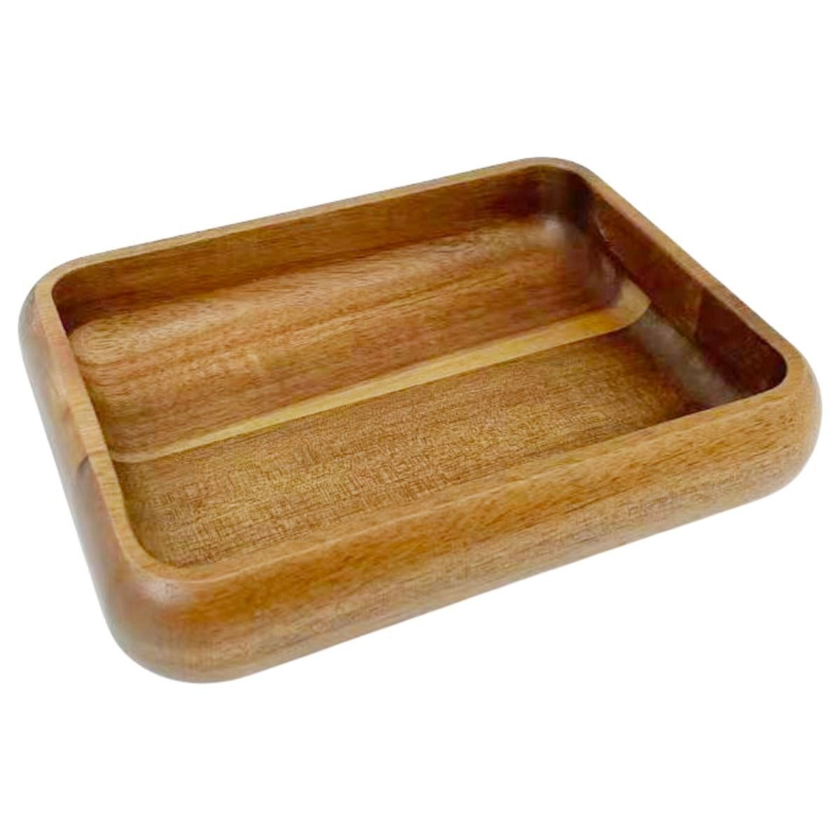 Bricard Servierschale Kleines flaches Massivholz-Schälchen im minimalistischen Design, (1-Stück, 1-tlg), Akazie Holz