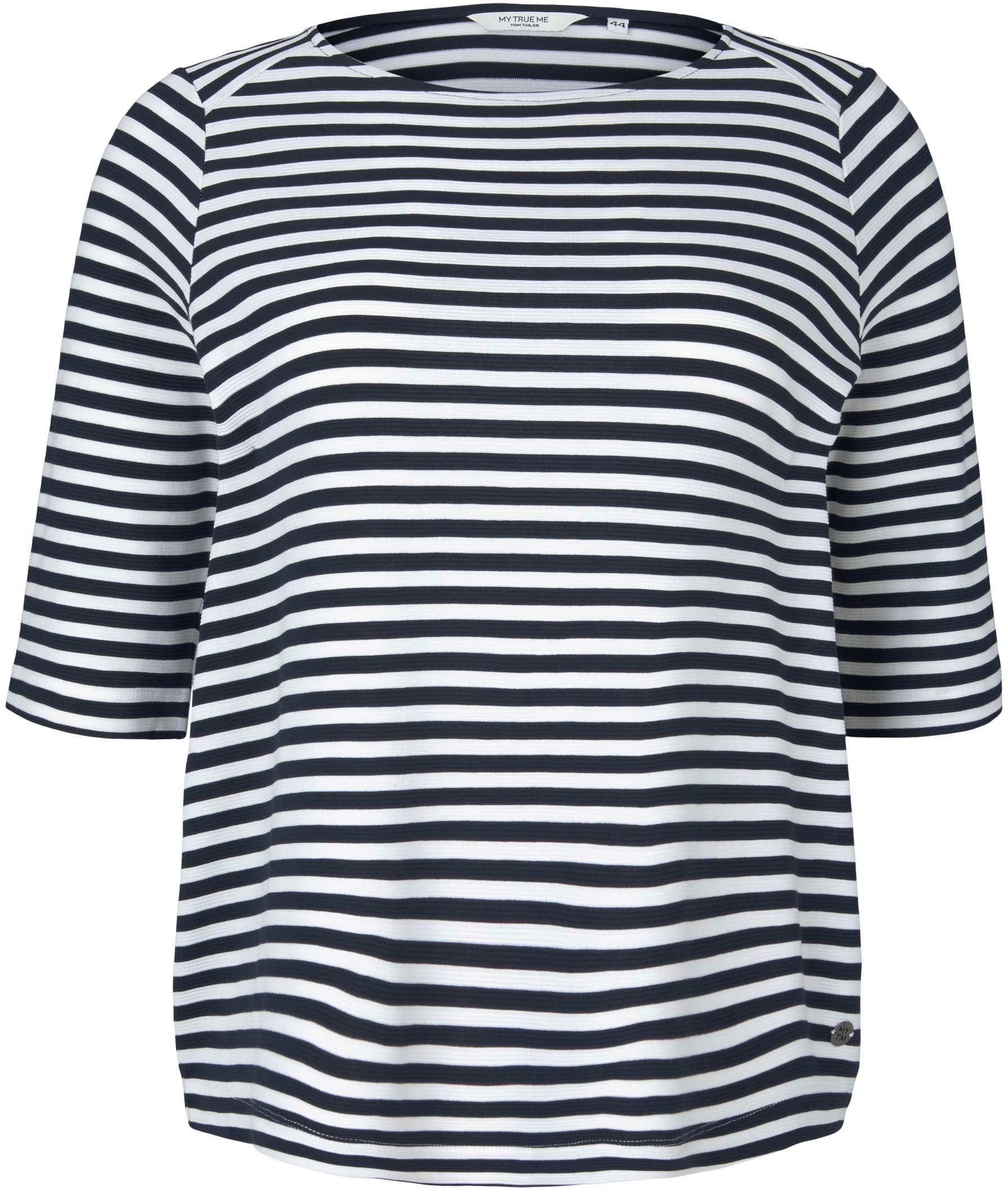TOM TAILOR PLUS 3/4-Arm-Shirt mit Streifen