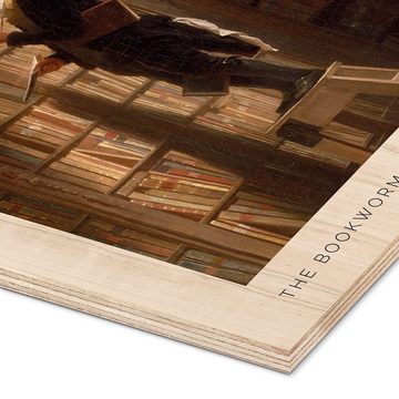Posterlounge Holzbild Carl Spitzweg, The Bookworm, 1850, Wohnzimmer Rustikal Malerei