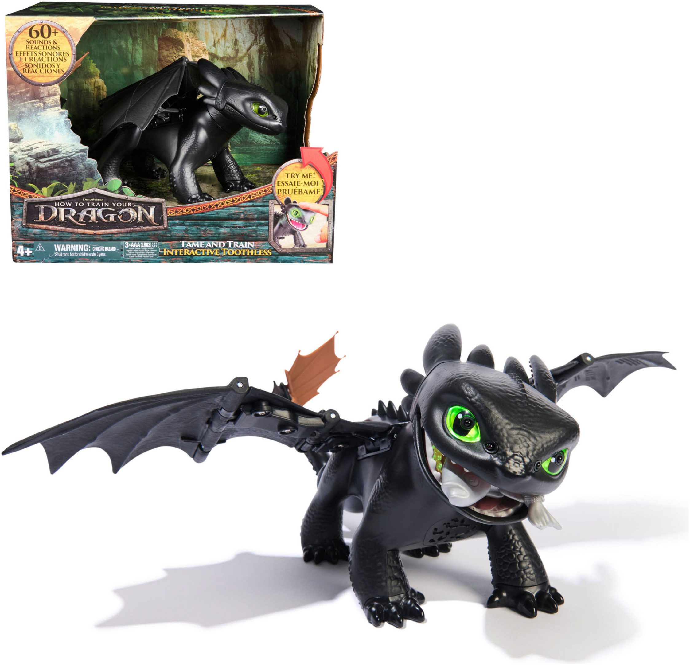 Spin Master Spielfigur Dragons Movie - Interaktive Drachenfigur Ohnezahn, mit Licht und Sound
