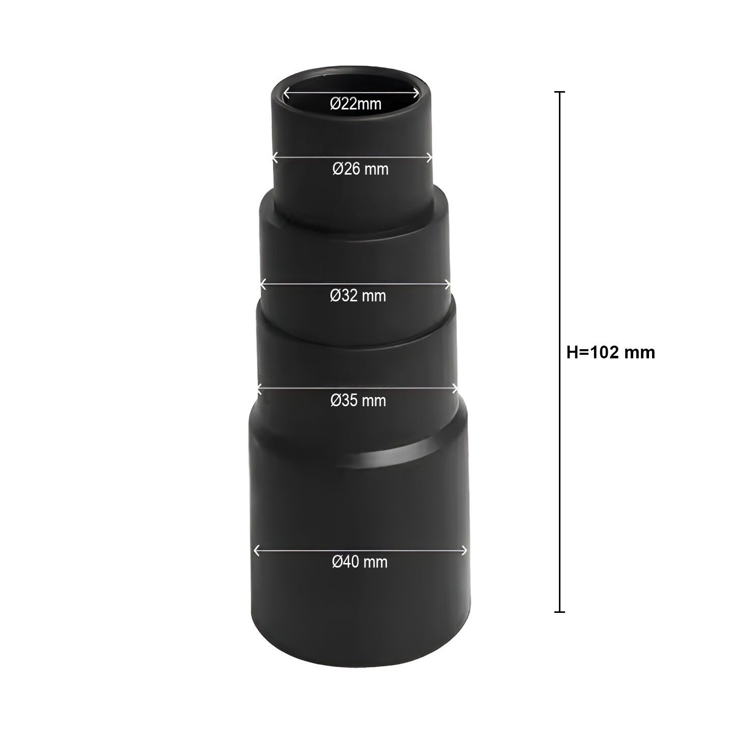 VABIONO Schlauchadapter Reduzierung Muffe Hülse Adapter für Staubabsaugung, (Set, 3er), Kostenloser Versand – Bild 4 von 5