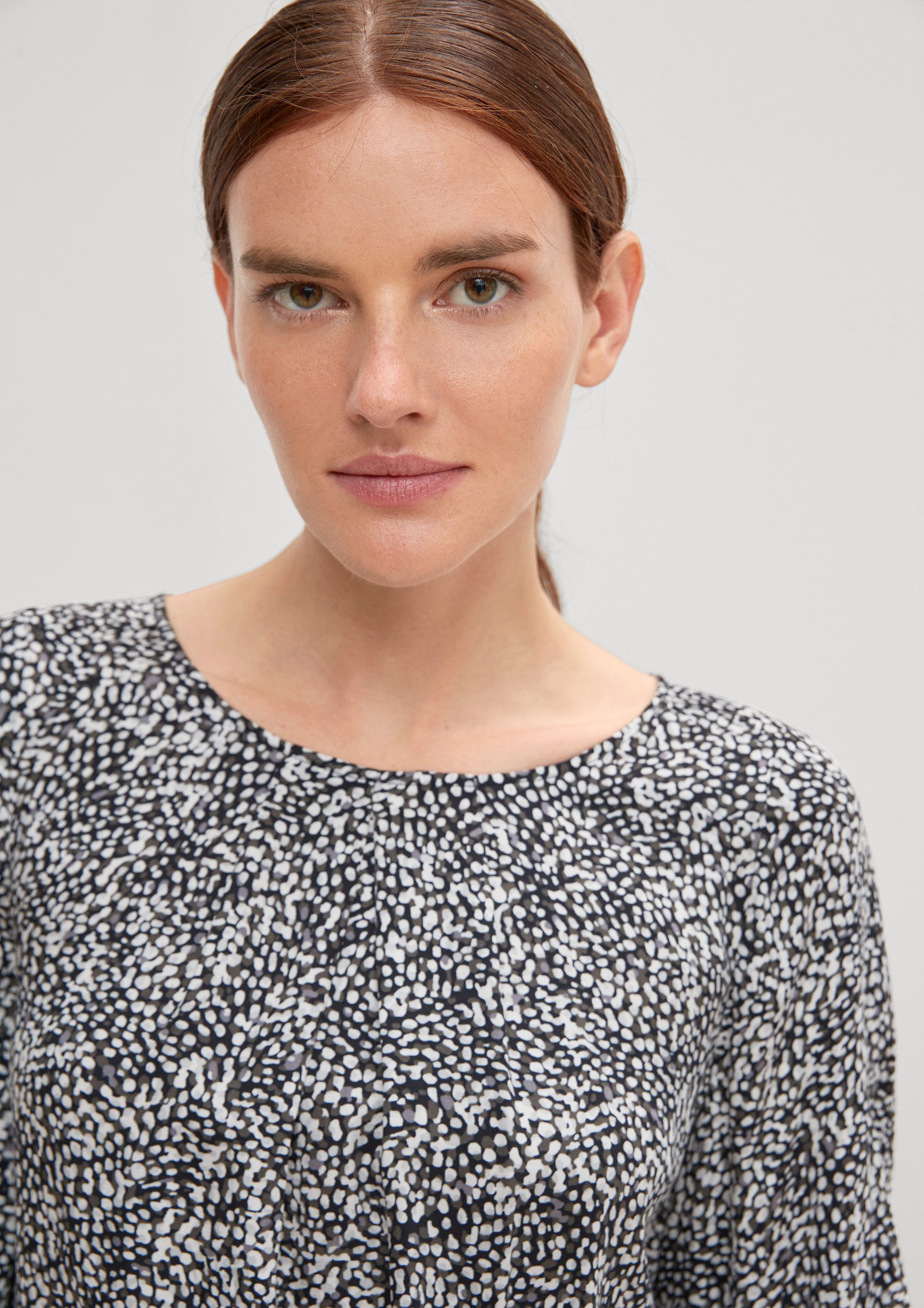 comma Langarmbluse Bluse Bluse mit Faltendetails