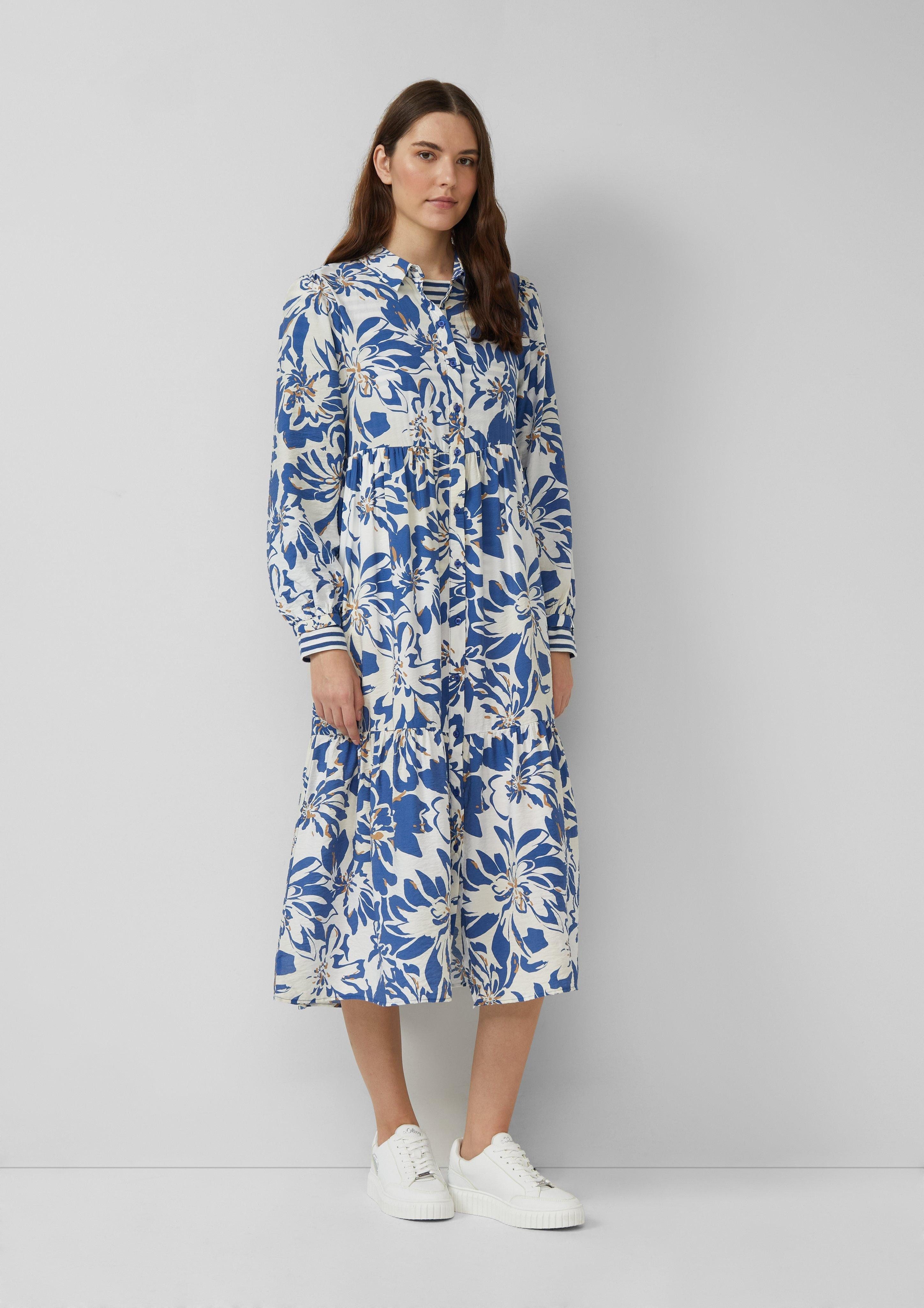 s.Oliver Maxikleid Strukturiertes Viskosemix-Kleid im A-Shape günstig online kaufen