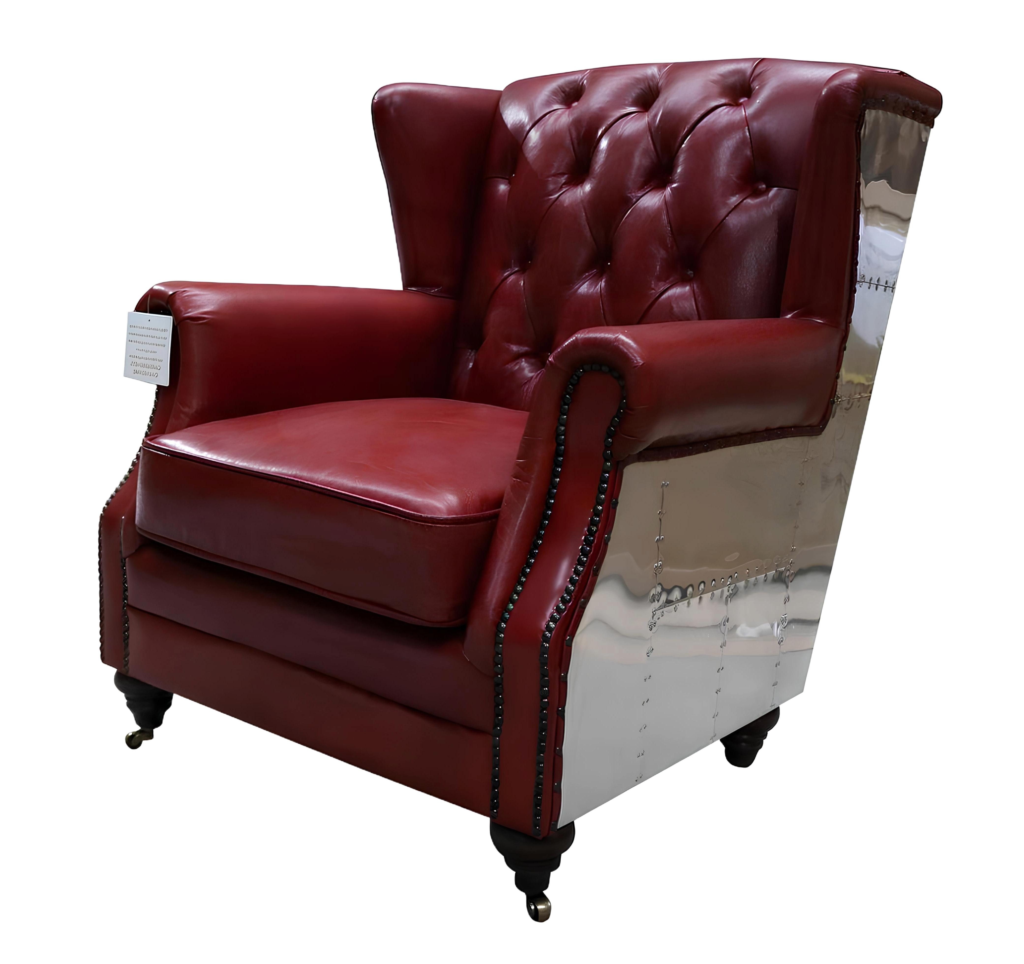 Xlmoebel Ohrensessel Neuer Ledersessel im Vintage Chesterfield Stil aus Echtleder (Ohrensessel), Hergestellt in Europa