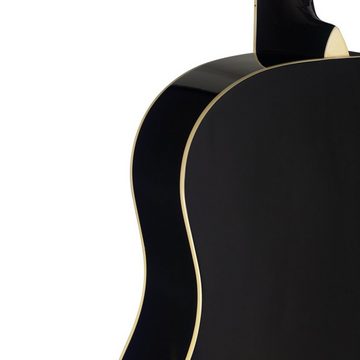 Stagg Konzertgitarre SA35 DS-BK LH Slope Shoulder Dreadnought Gitarre, Schwarz, Linkshän...