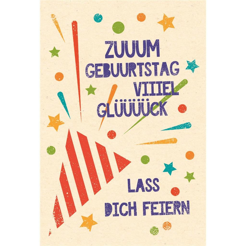 Grußkarten Geburtstag Karte mit Umschlag folienfrei unverpackt Greenline - Bunte