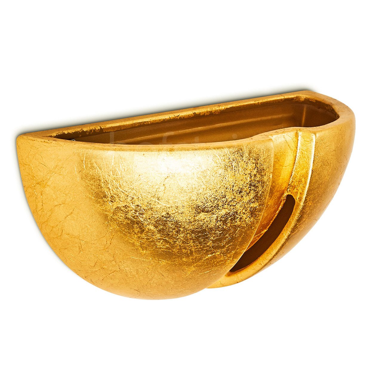 hofstein Wandleuchte »Bareto« Wandlampe aus Keramik in Gold, ohne Leuchtmittel, mit schönem Lichtkegel, 1xE27, Innenin Blattgold-Optik. € 19,99