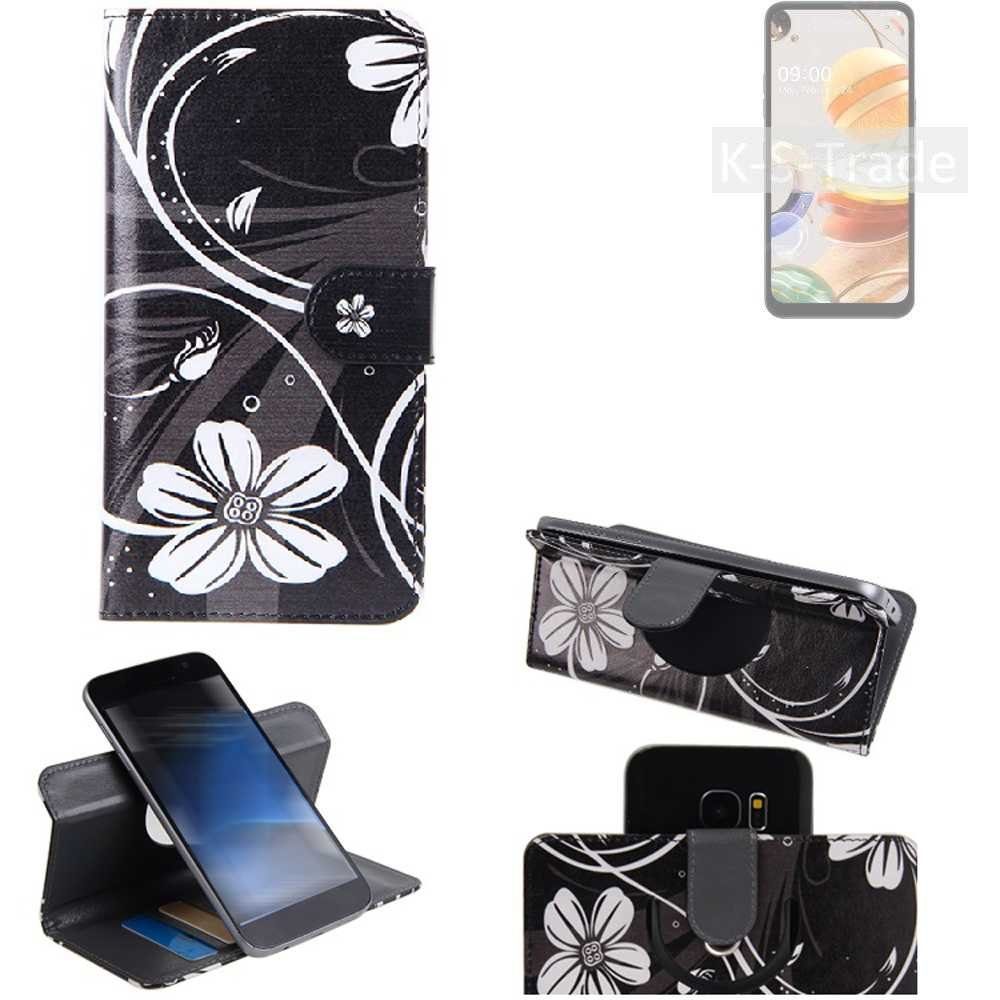 K-S-Trade Handyhülle für LG Electronics K61, Schutzhülle Handyhülle Hülle 360° Wallet Case ''Flowers''