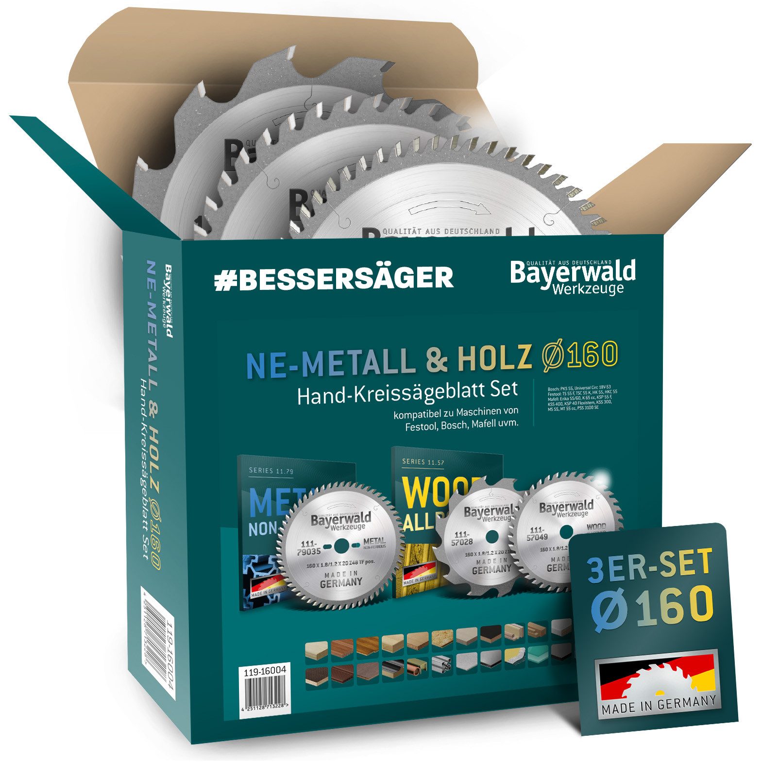 QUALITÄT AUS DEUTSCHLAND Bayerwald Werkzeuge Kreissägeblatt Bayerwald NE-METALL & HOLZ Ø160