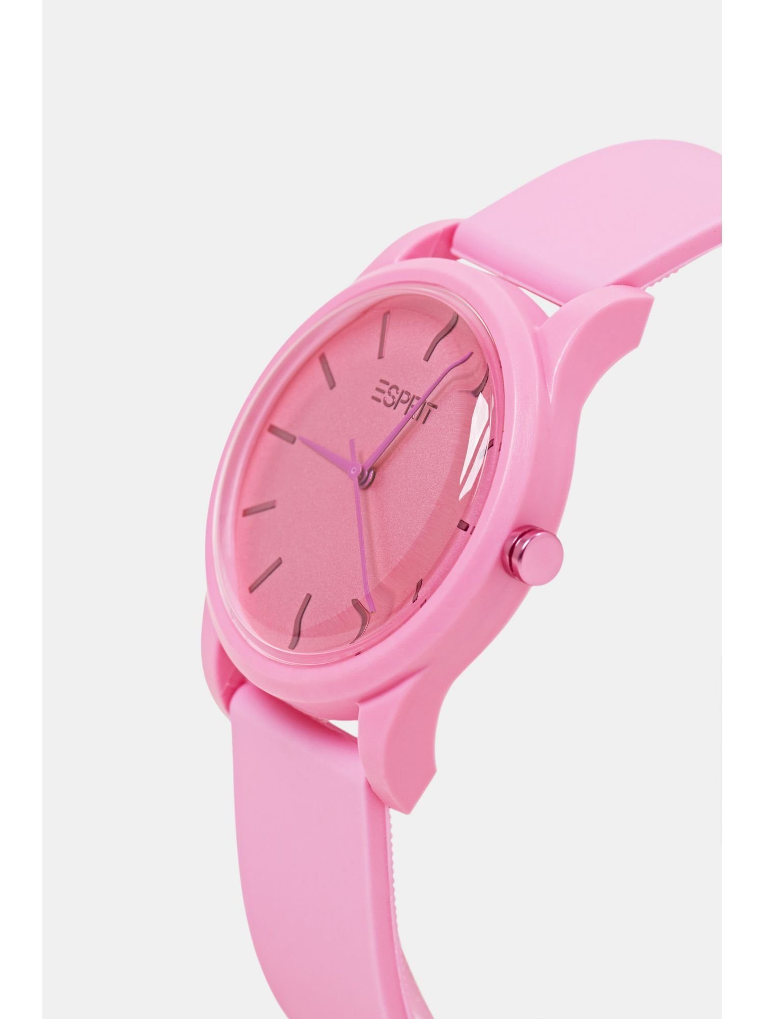 Gummiarmband Esprit Farbige pink mit Chronograph Uhr