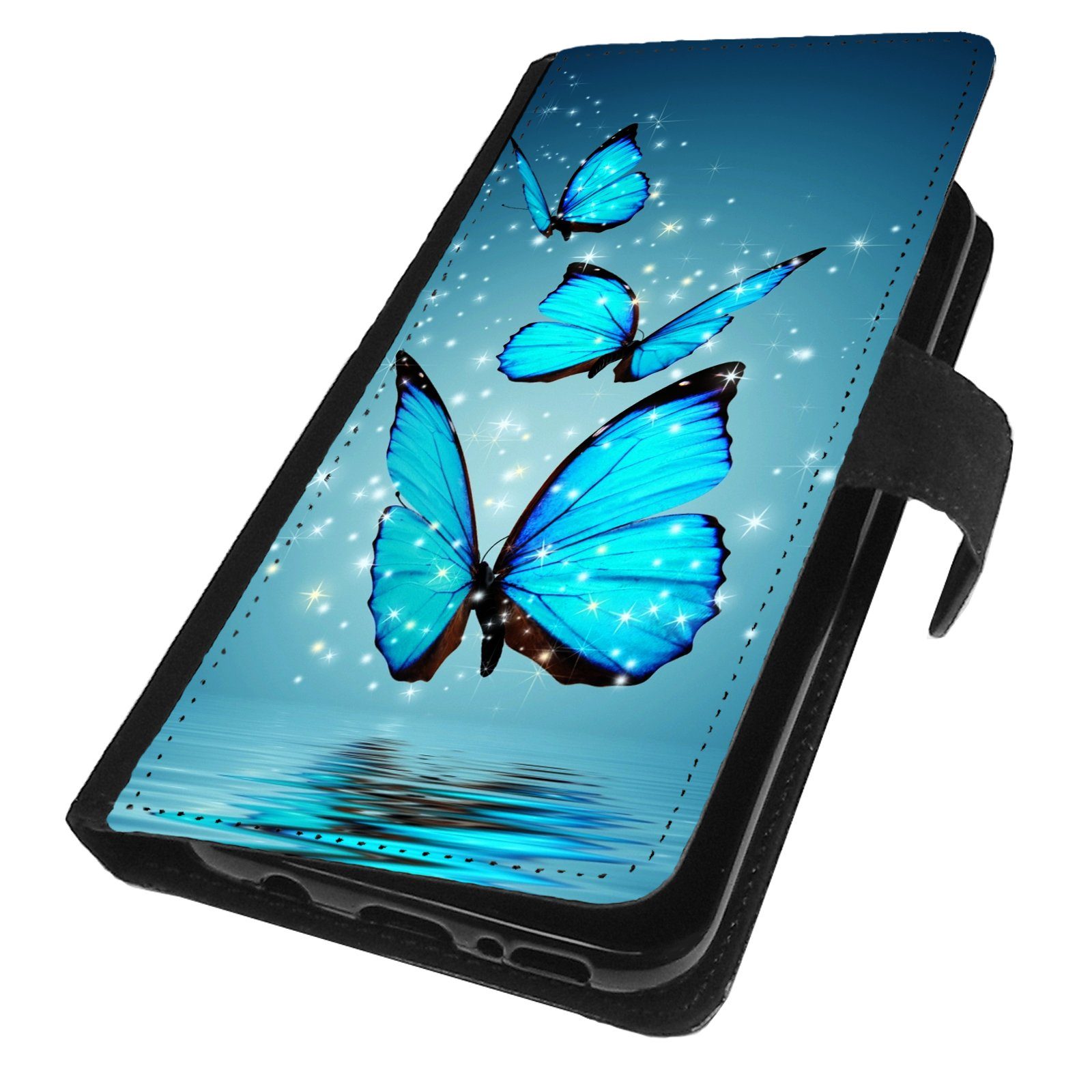 Traumhuelle Handyhülle Für Samsung Galaxy Note 10 / Note 10+ Plus  Schutzhülle Motiv 4, Schmetterling Blau Handy Tasche Klapp Hülle Case Etui  Cover Silikon