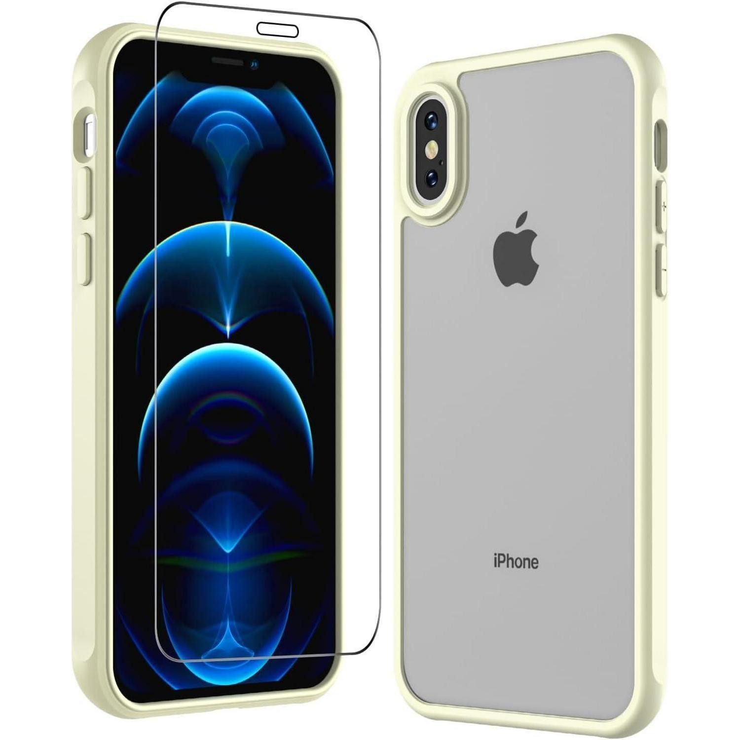 LuxusKollektion Smartphone-Hülle Hülle iPhone X XS Stoßfest Kratzfest Panzerglas TPU iPhone X Weiß