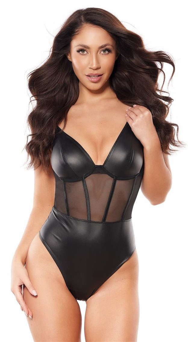 Axami Body hochbeinig zugeschnitten, Mix aus mesh und Wetlook günstig online kaufen