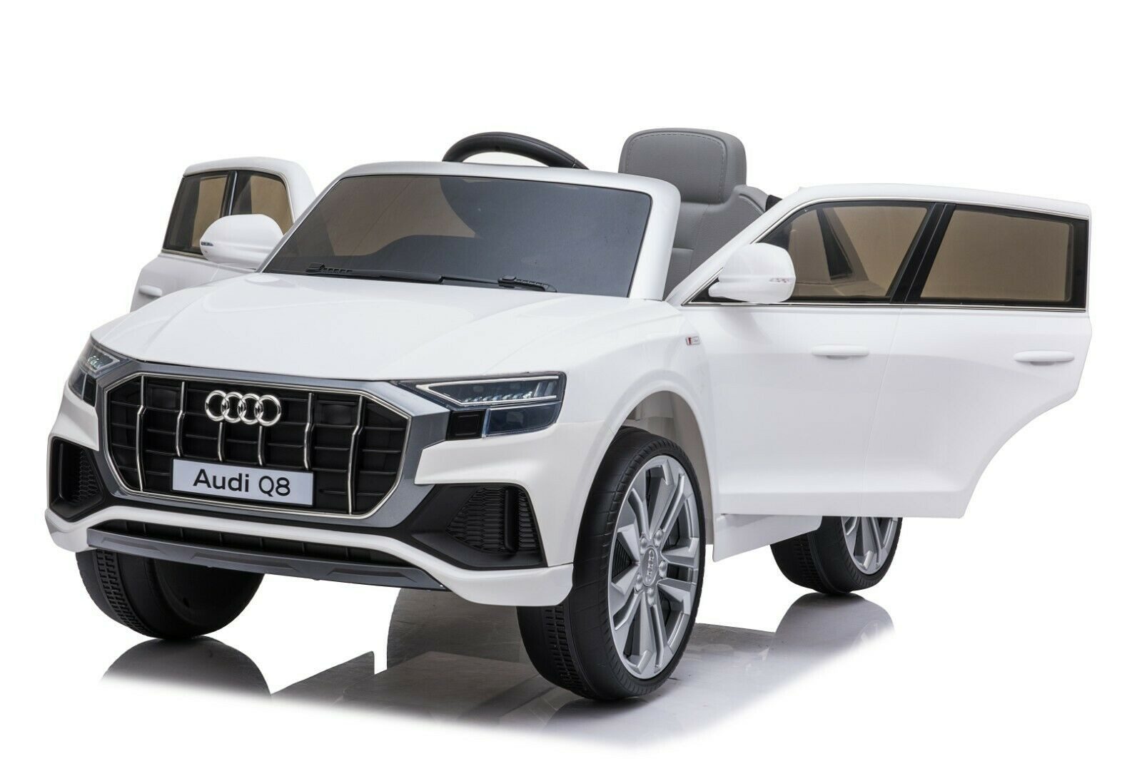 Toys Store Elektro-Kinderauto Kinder Elektroauto Audi Q8 Kinderauto Kinderfahrzeug 2x35w USB MP3, Belastbarkeit 35 kg, AUX-/USB-Anschluss, MP3 Hupe und Motorsound am Lenkrad, Fernsteuerung