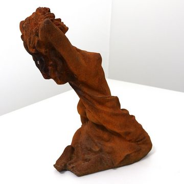 Aubaho Gartenfigur Skulptur Frau Eisen Akt Erotik Liebe Rost Figur Statue Antik-Stil