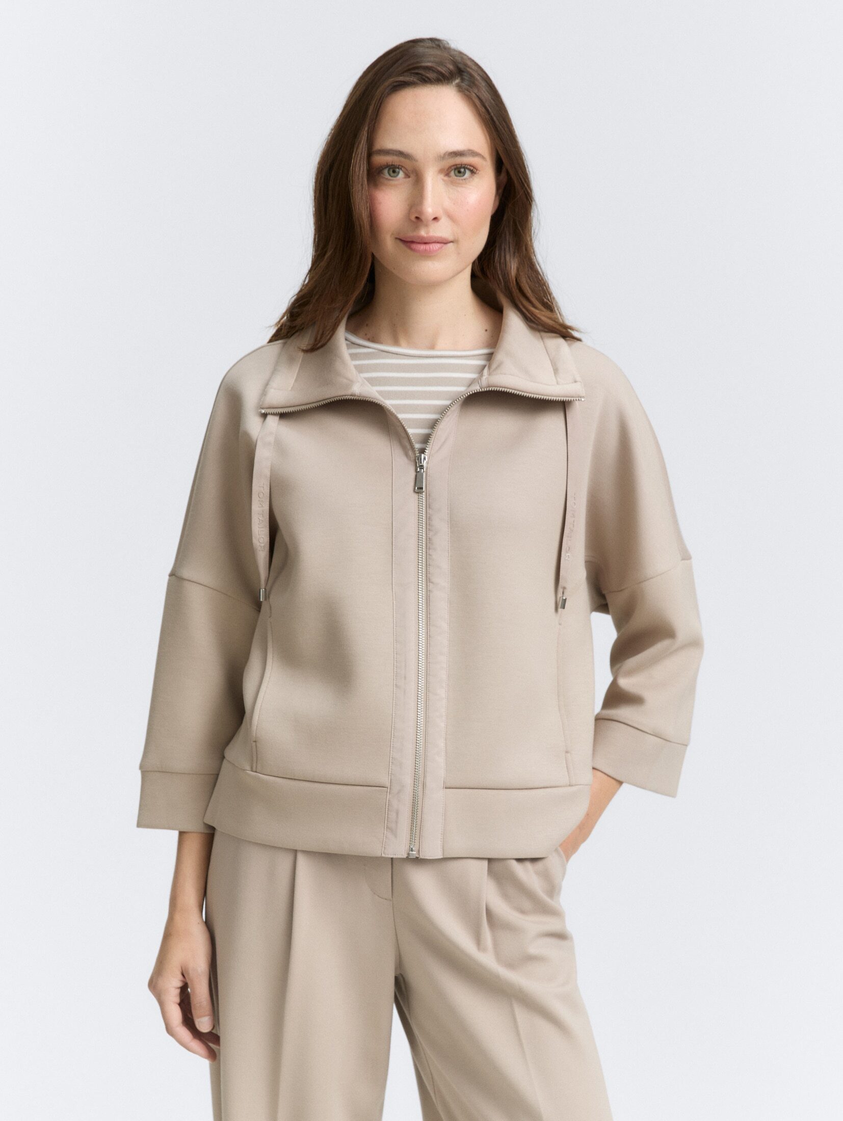 TOM TAILOR Sweatjacke Strick & Sweatshirts Boxy Fit Scuba Sweatjacke günstig online kaufen