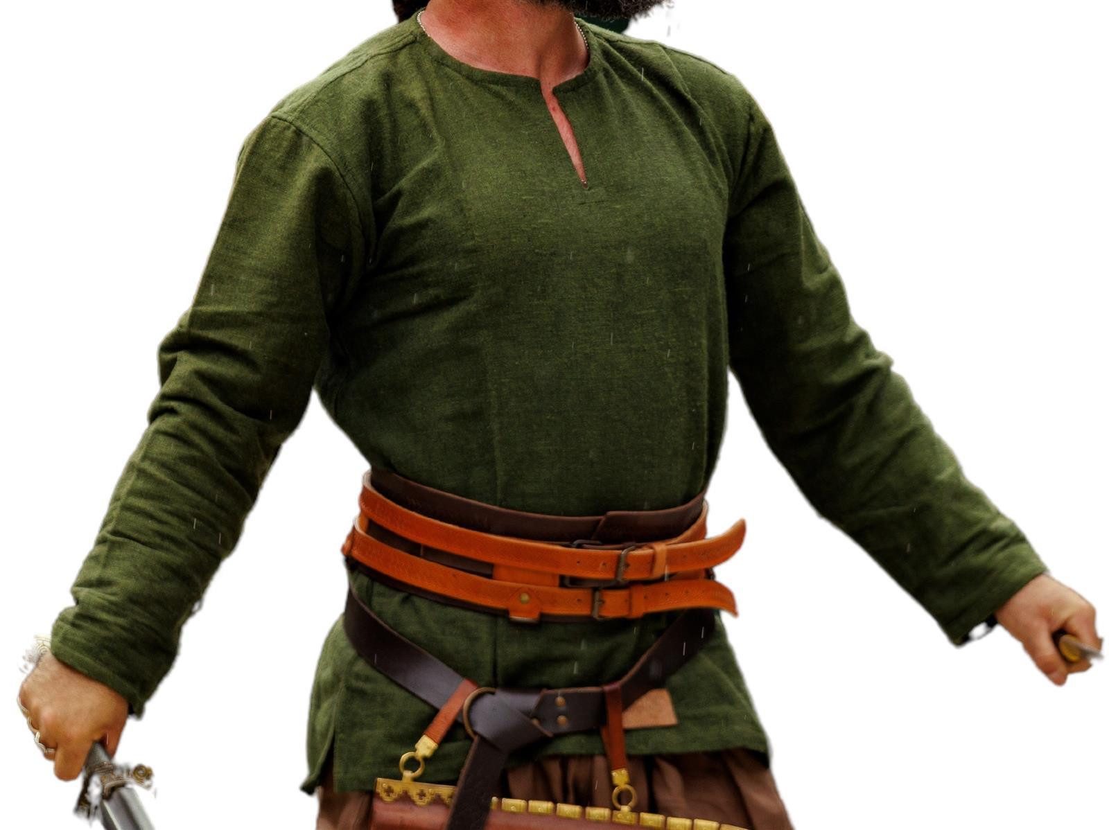 Wikinger-Kostüm Tunika "Ivar" mit Rundhalsausschnitt