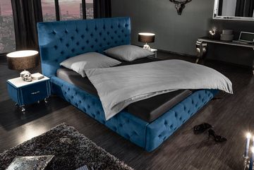 riess-ambiente Bett PARIS 160x200cm dunkelblau (Einzelartikel, 1-tlg), mit Samt-Bezug