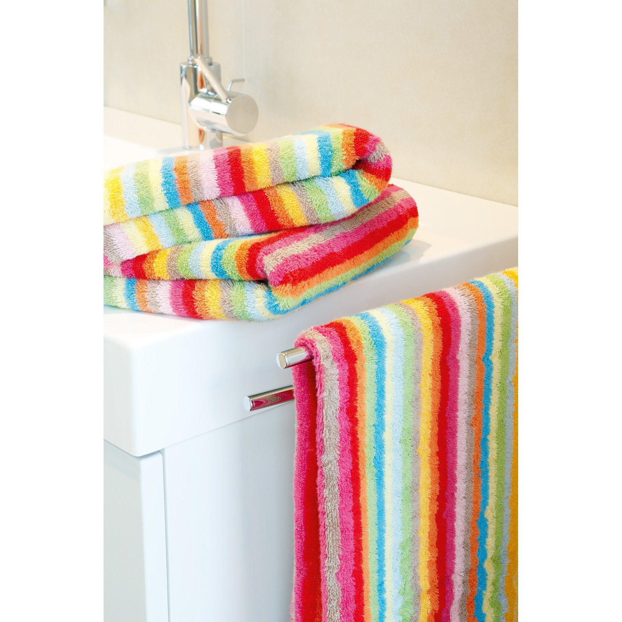 Cawö Handtuch Handtuch "Lifestyle Streifen", Jacquard, Walk-Frottier Streifen