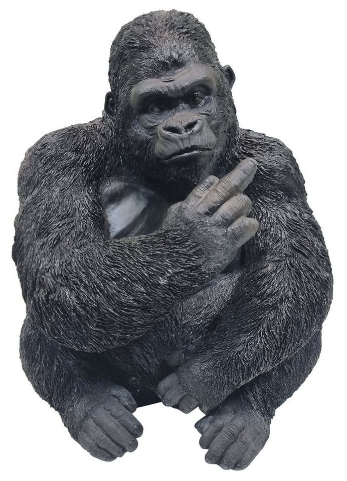 Fachhandel Plus Gartenfigur Dekofigur Gorilla Toni zeigt Mittelfinger, (1 St),  Indoor, Outdoor