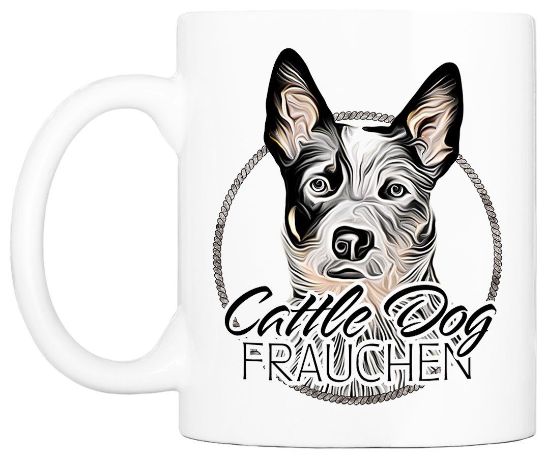 Tasse Cadouri DOG mit ml für Keramik, Geschenk, - Hunderasse, beidseitig Kaffeetasse 330 FRAUCHEN handgefertigt, CATTLE bedruckt, Hundefreunde,