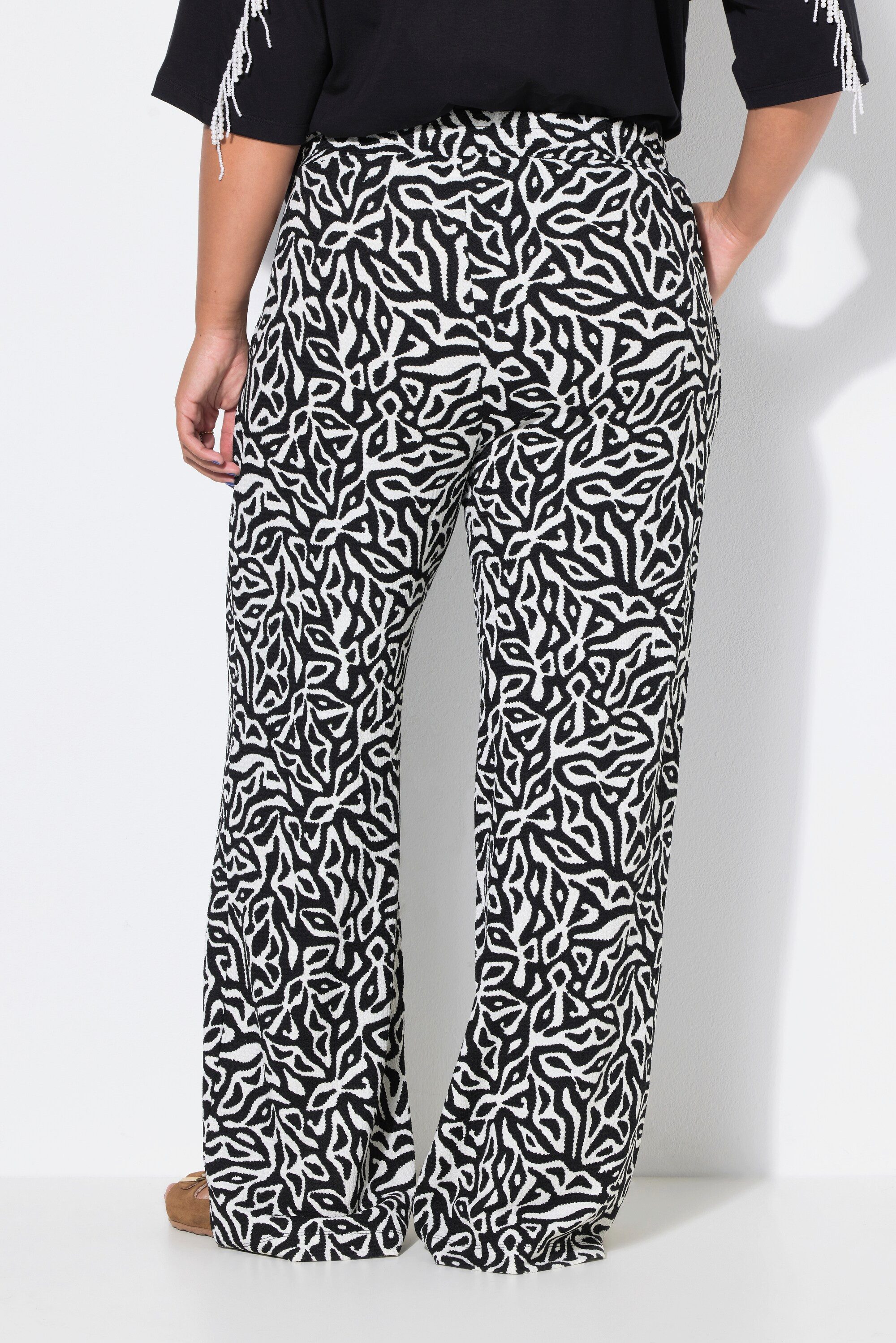 Studio Untold Schlupfhose Hose Wide Legs Alloverprint Elastikbund – Bild 3 von 4
