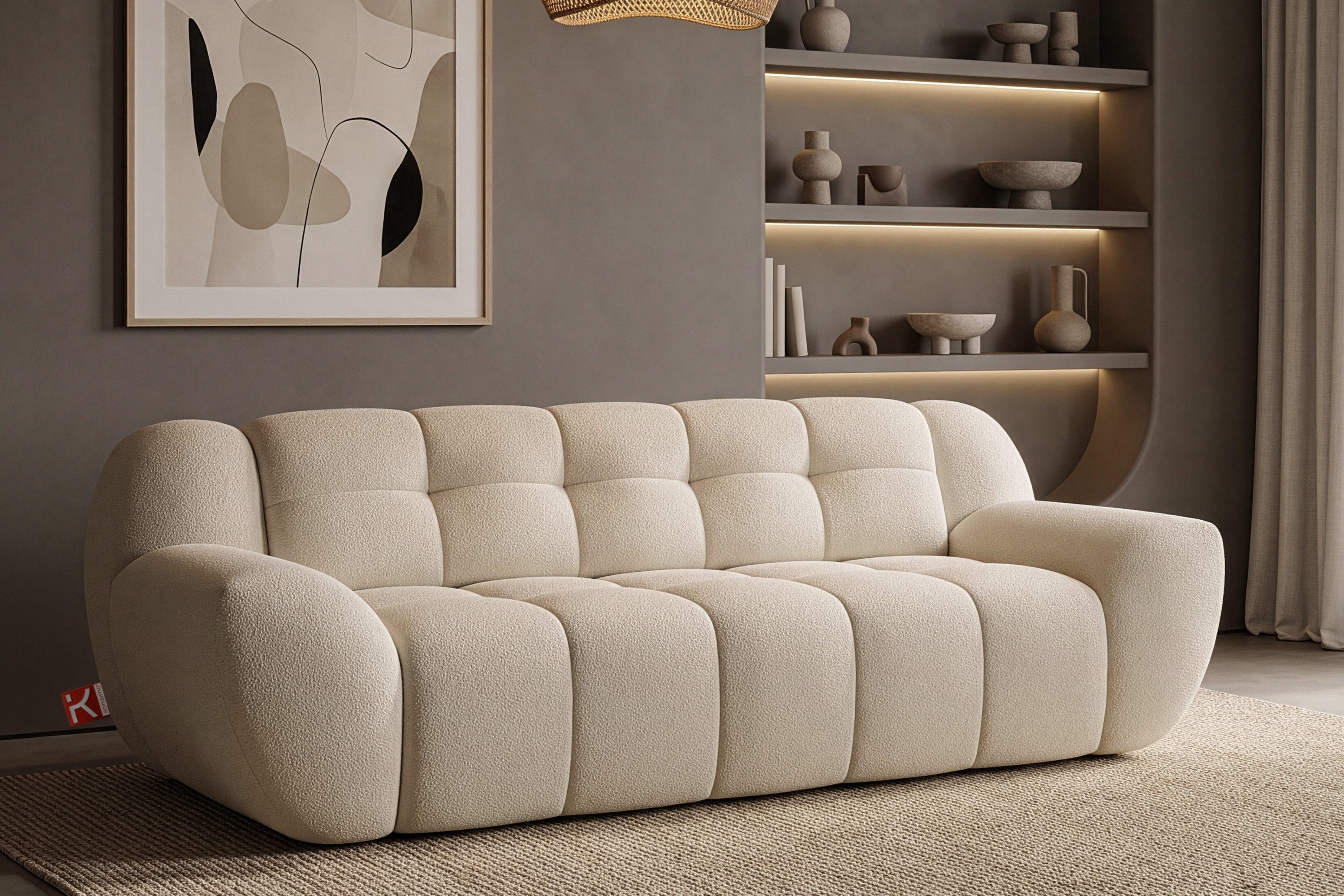 KONSIMO® 3-Sitzer BALU Premiumqualität aus EU, Sofa auf italienischem Gestell, mit Schlaffunktion