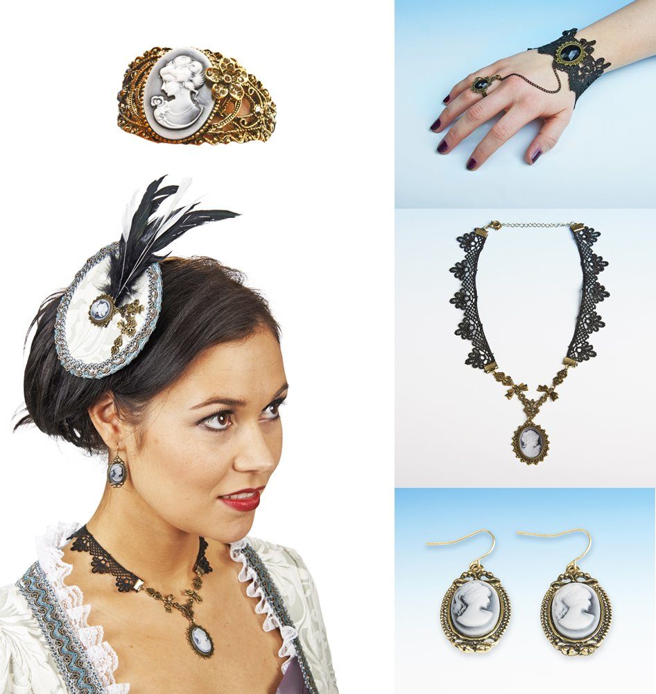 andrea-moden Kostüm Kamee Ohrringe zum Barock Kostüm, Damen Schmuck