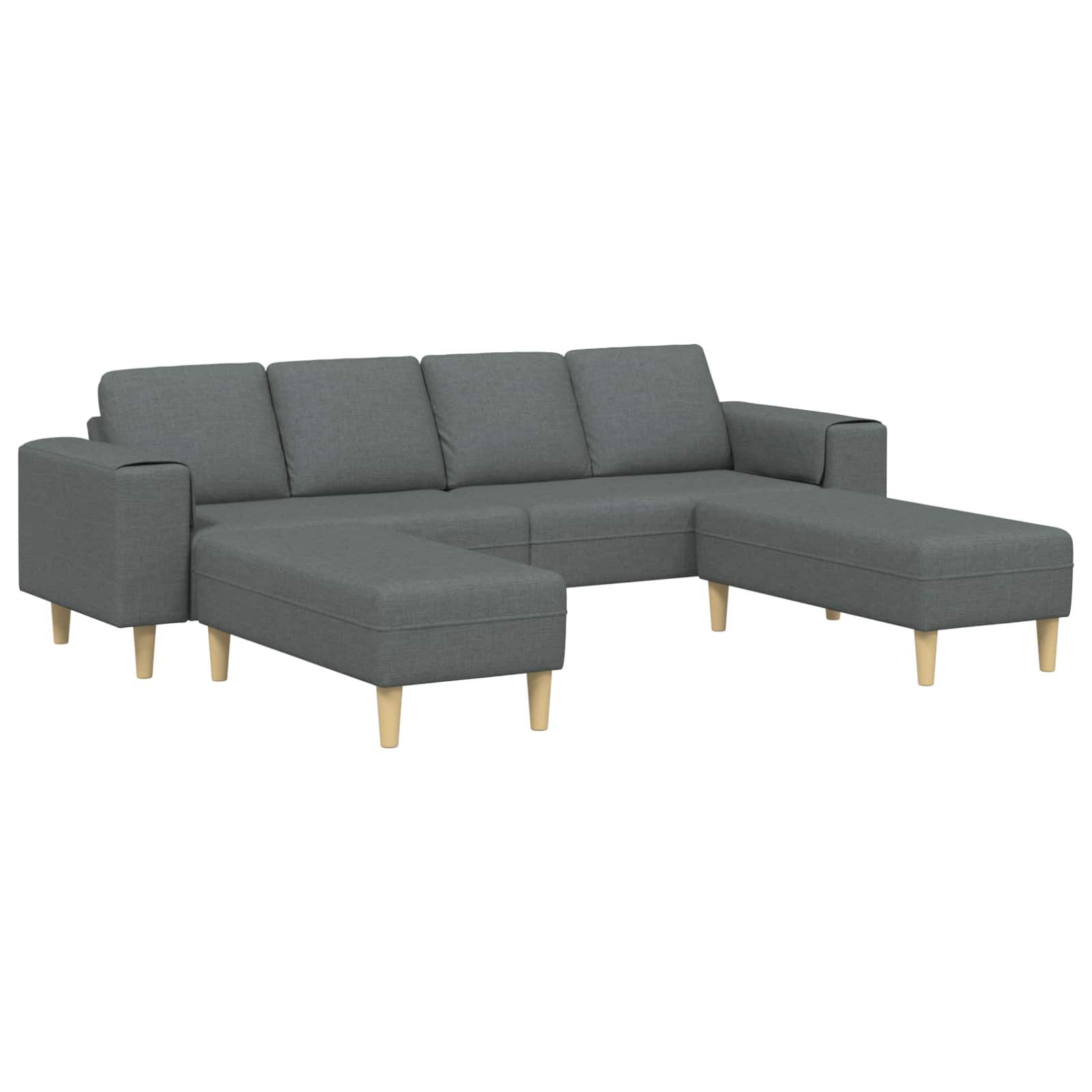 vidaXL Sofa Wohnzimmer Couch 3 pcs Dunkelgrau Polyester, 3 Teile