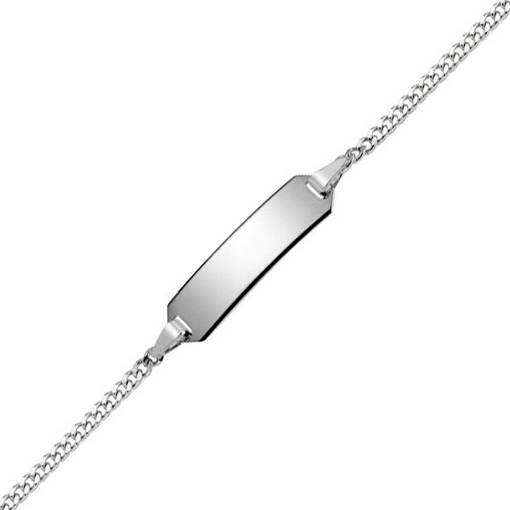 Schmuck Krone Goldarmband Identbändchen, 585 Weißgold, 14cm, Kinder, Gold 585
